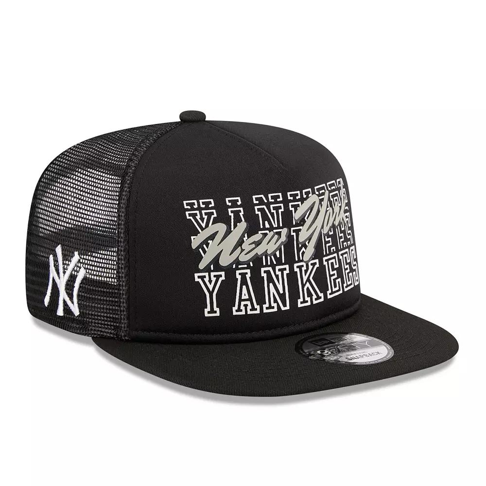 Men's New Era Black New York Yankees Street Team A-Frame Trucker 9FIFTY Snapback Hat Product Image