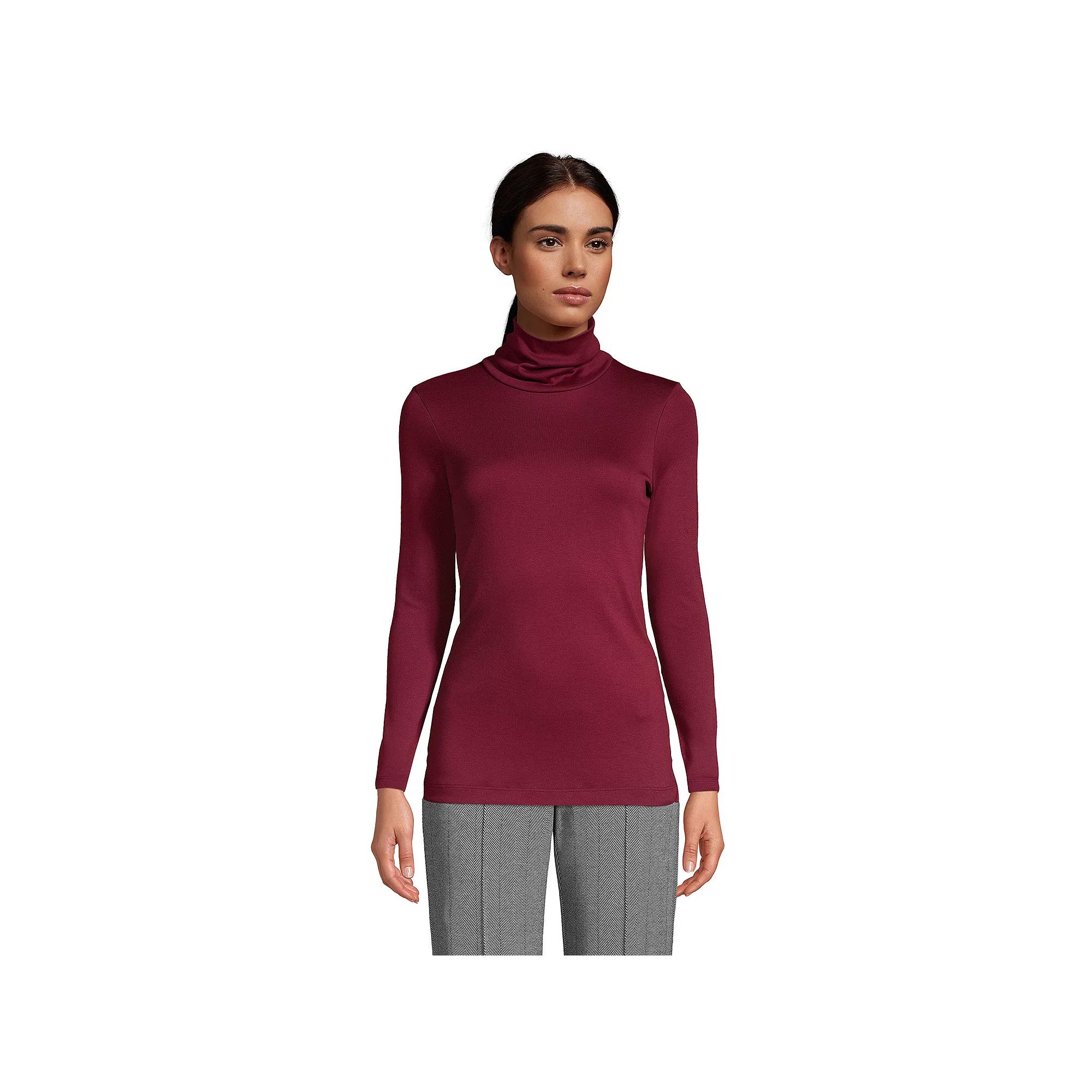 Women's Lands' End Supima Cotton Long Sleeve Turtleneck,  Product Image