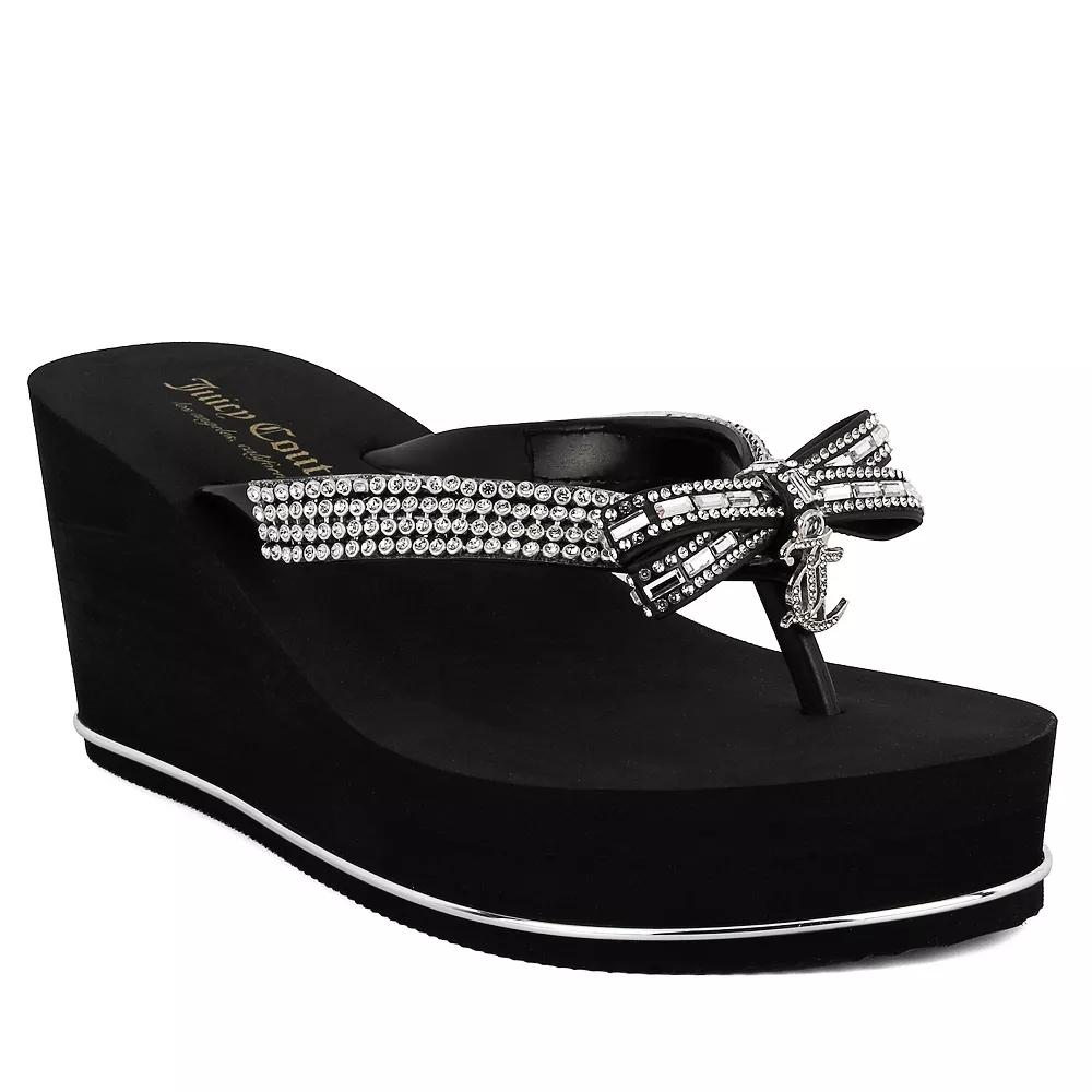 Juicy Couture Uche Women's Wedge Sandals, Size: 9, Black Bling Product Image