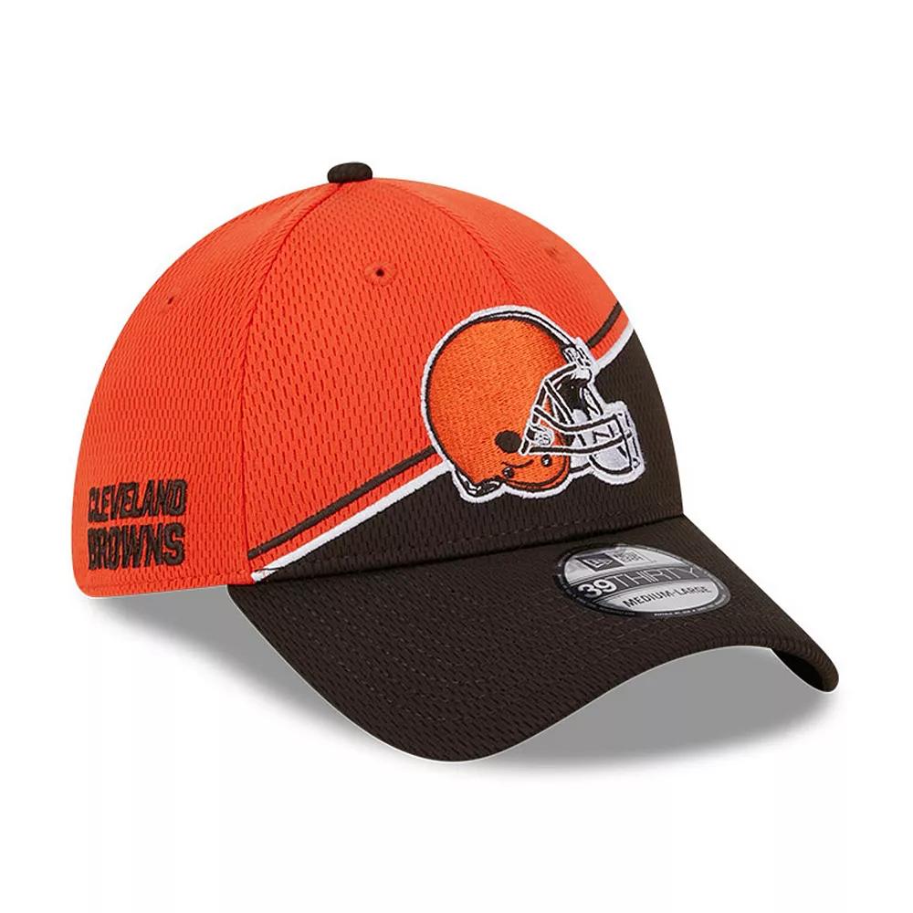 Men's New Era  Orange/Brown Cleveland Browns 2023 Sideline 39THIRTY Flex Hat, Size: Small/Medium Product Image