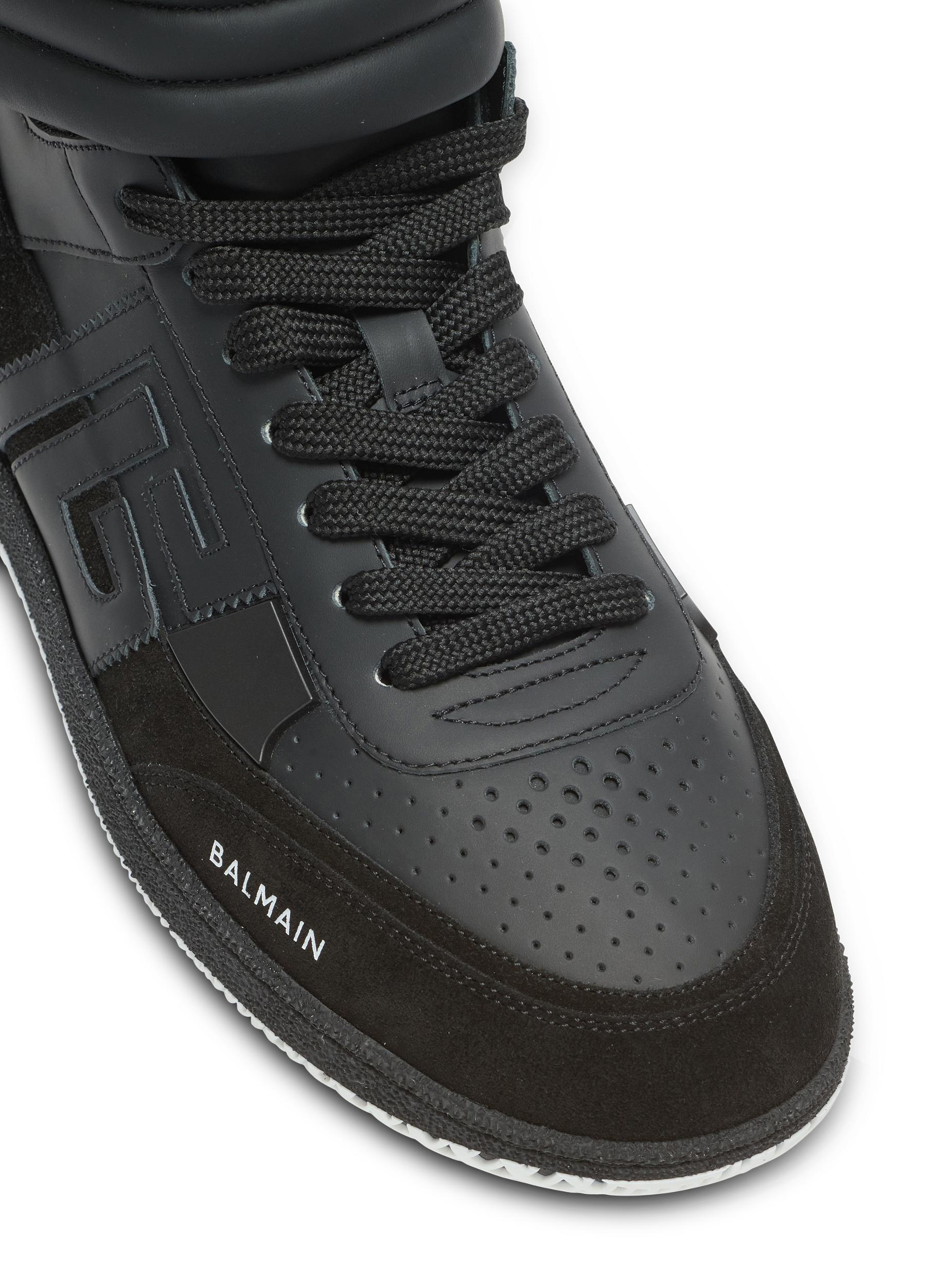 Balmain Swan Mid-Top trainers in calfskin and suede Product Image