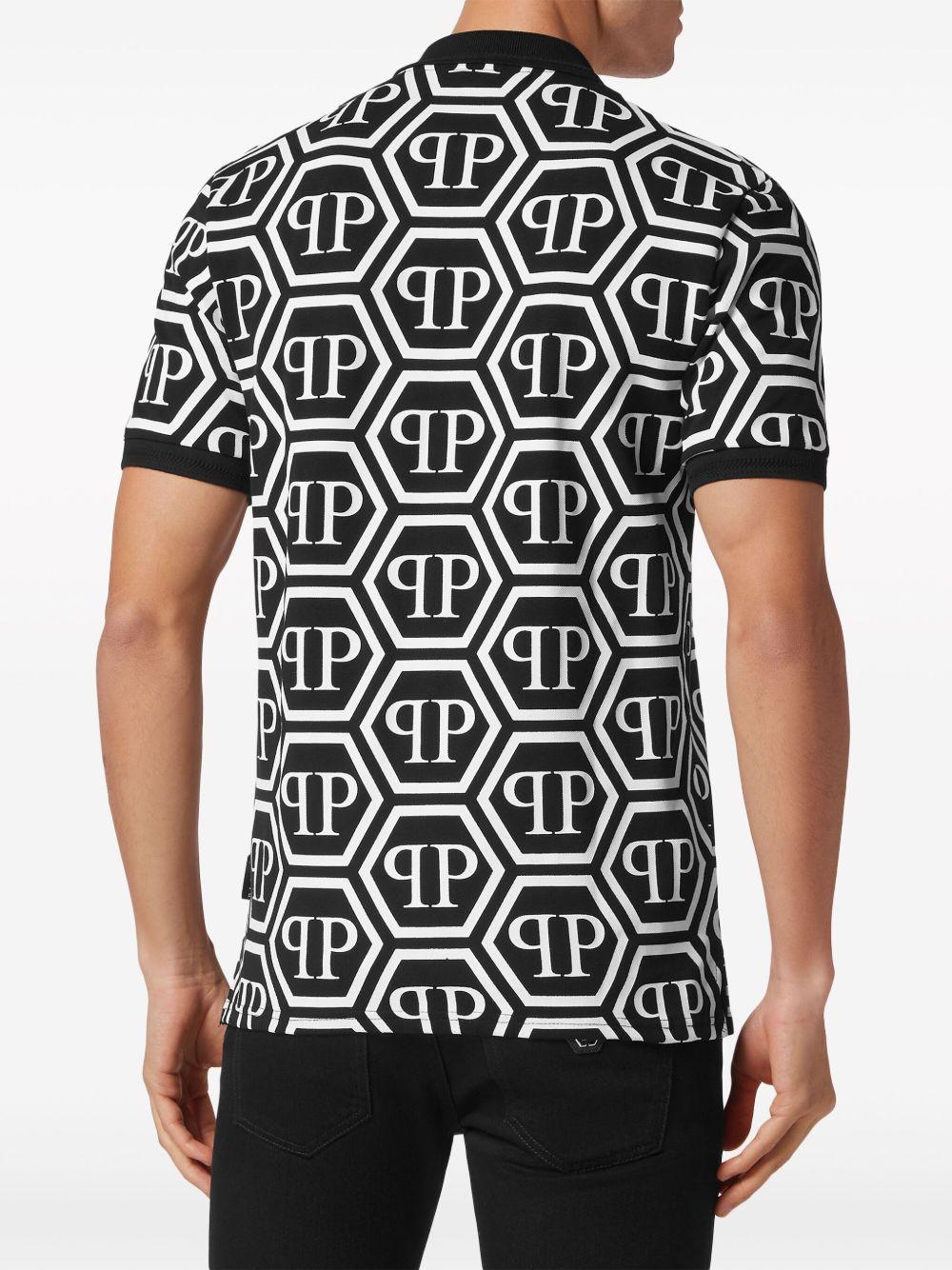 monogram-print cotton polo shirt Product Image