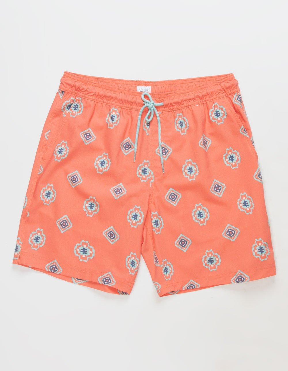 BLUE CROWN Drifter Mens 7" Swim Shorts - CORAL Product Image