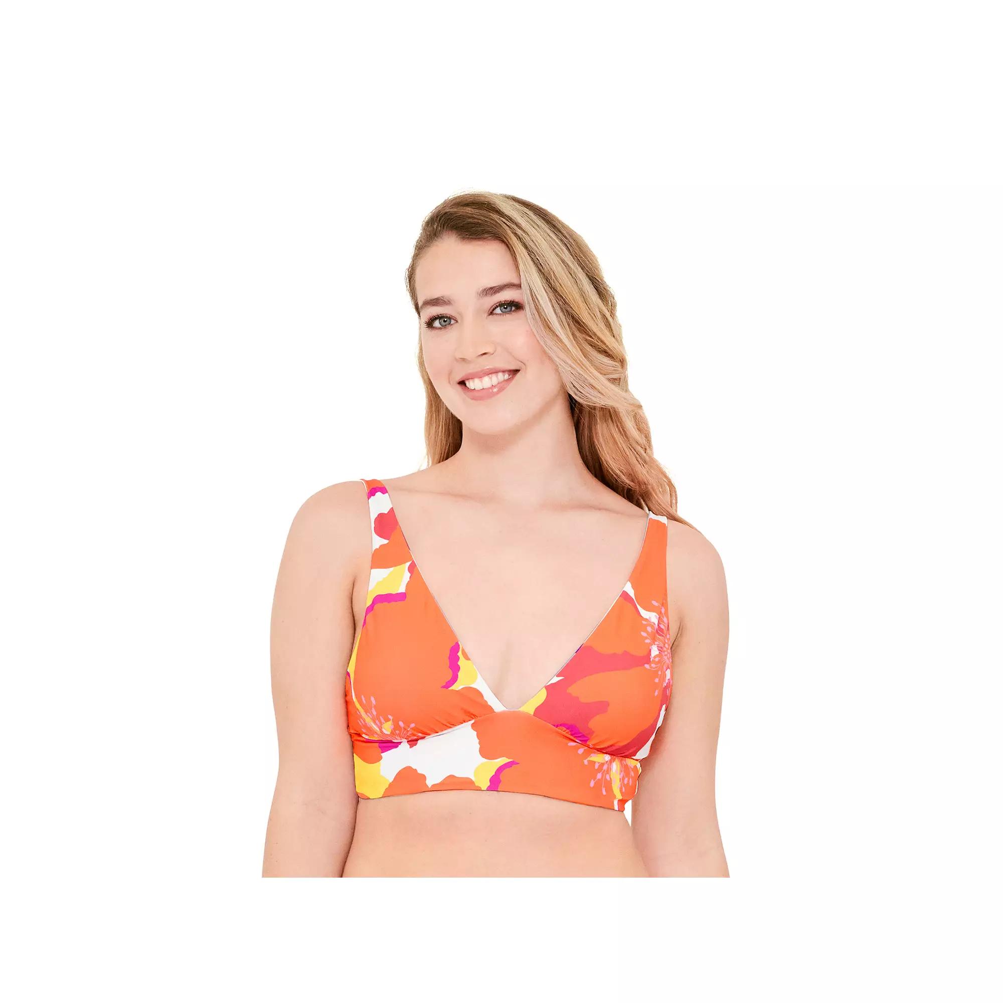 Women's Freshwater Long Triangle Banded Swimsuit Top, Size: XS, Sunny Daze Product Image