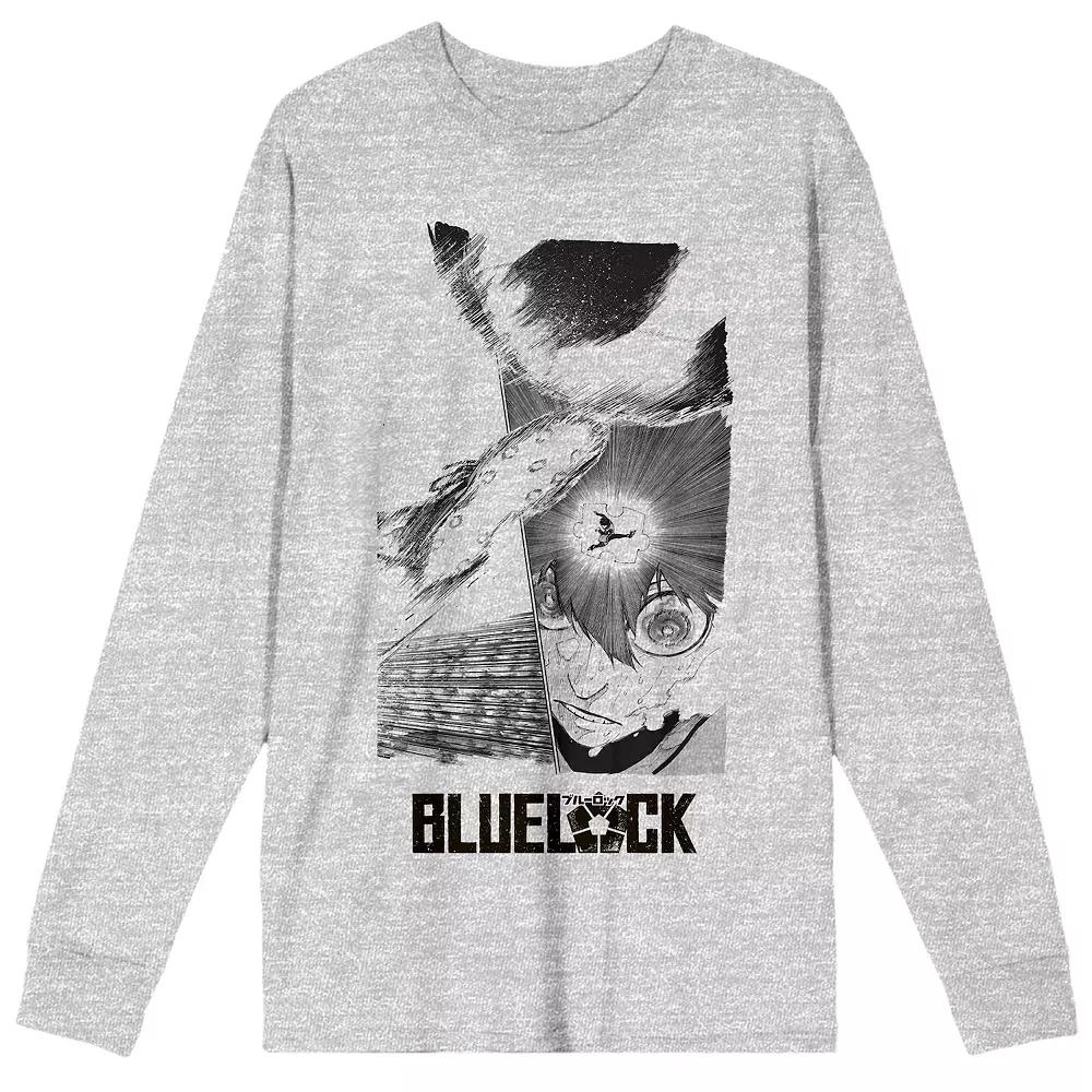 Men's Blue Lock Manga Isagi Vision Long Sleeve Tee, Size: XXL, Gray Product Image