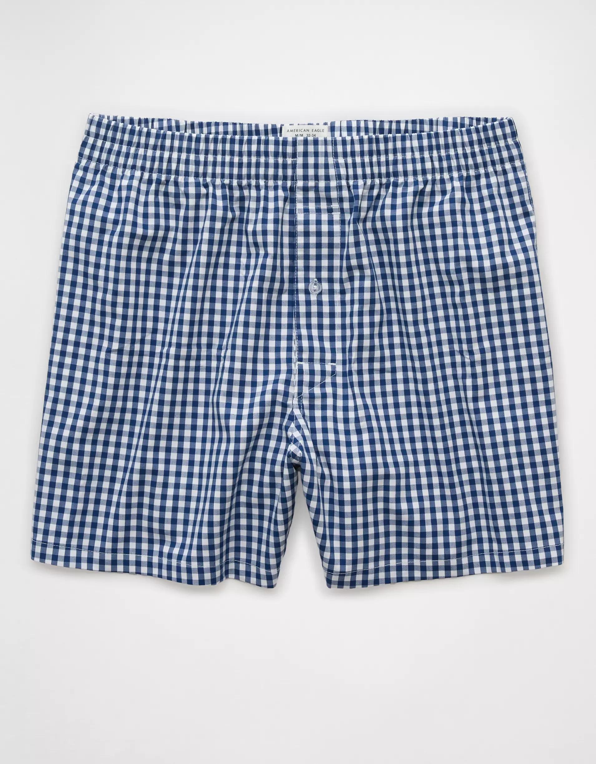 AEO Men's Plaid Poplin Pocket Boxer Short Product Image