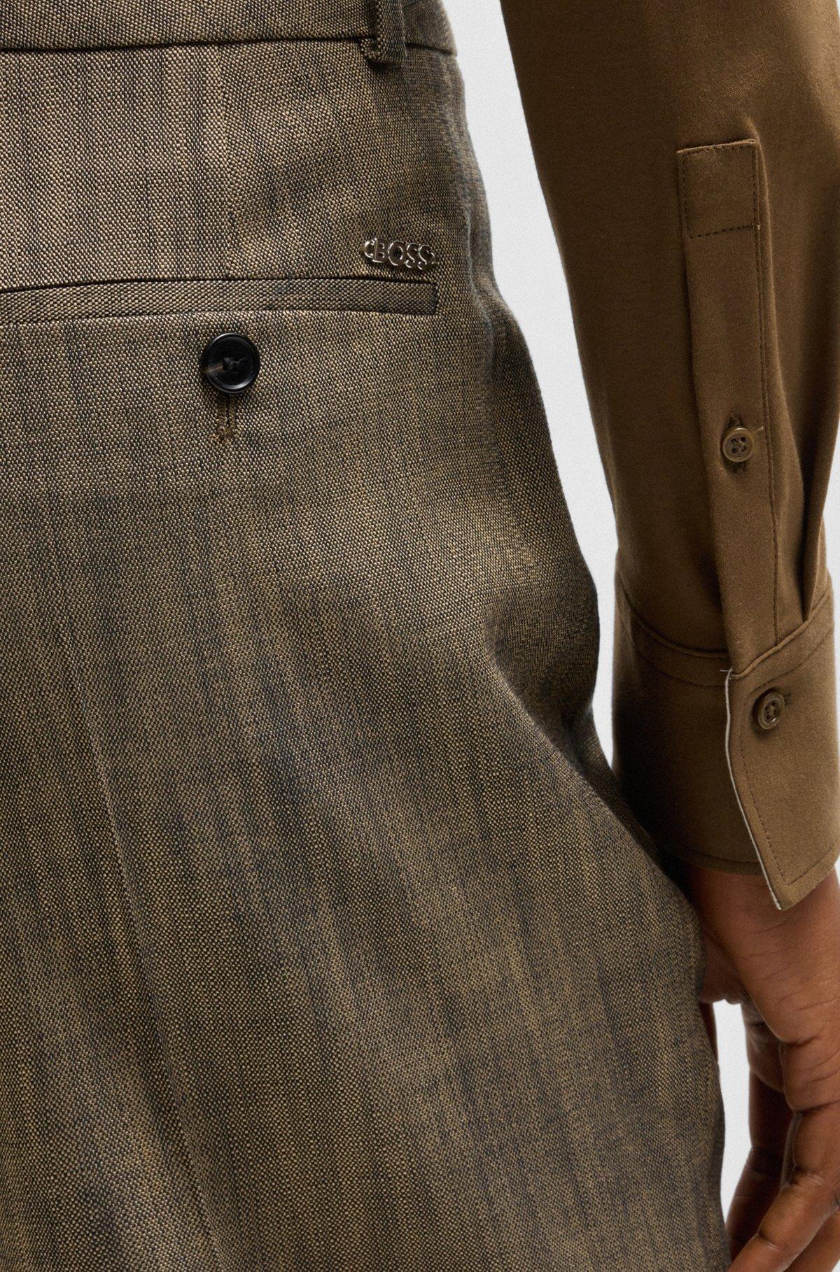 Relaxed-fit trousers in melange stretch sharkskin fabric Product Image