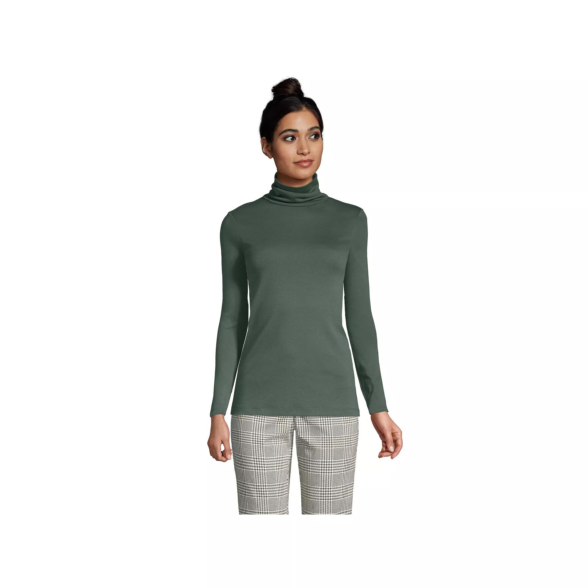 Women's Lands' End Supima Cotton Long Sleeve Turtleneck,  Product Image