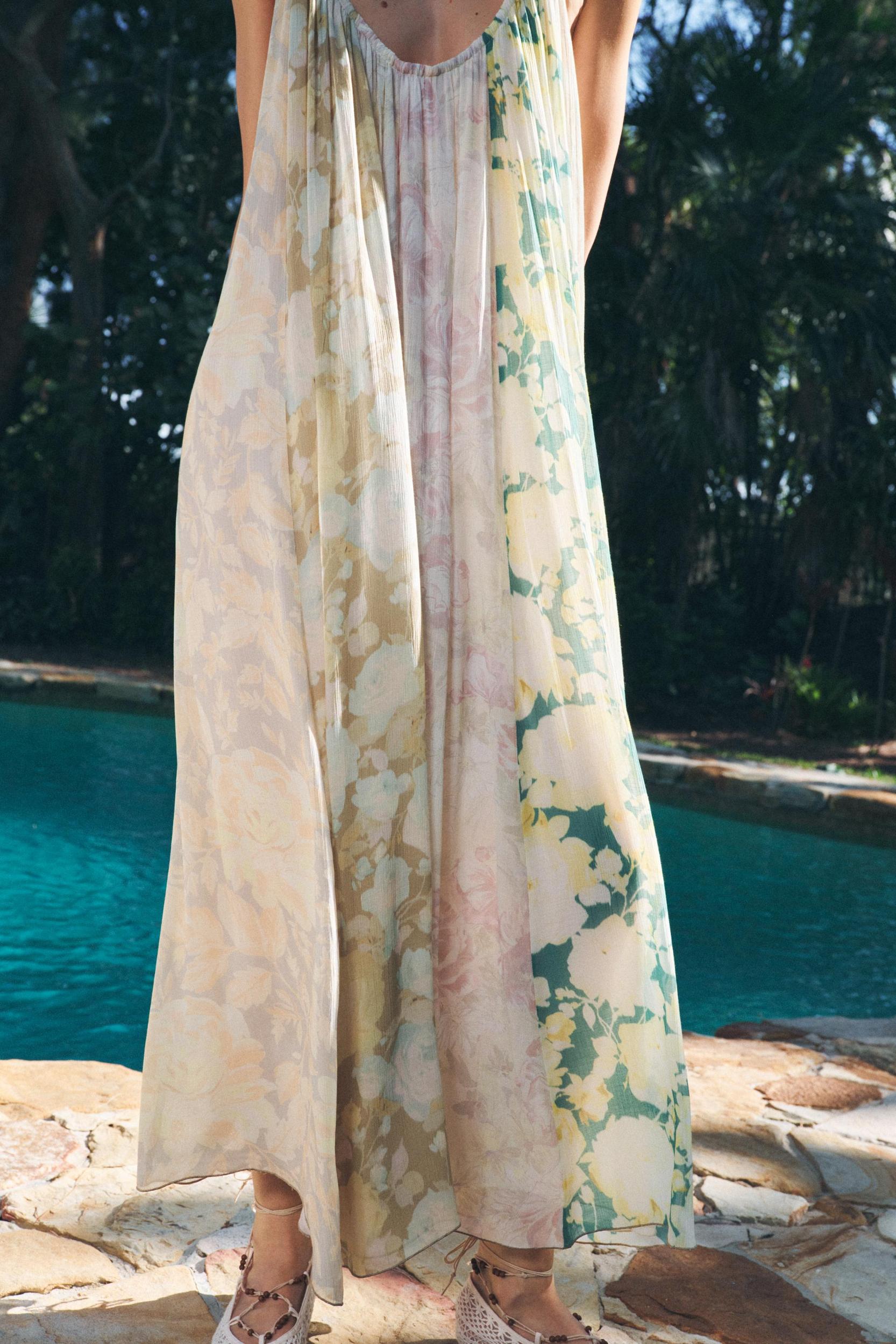 FLORAL PATCHWORK DRESS ZW COLLECTION Product Image