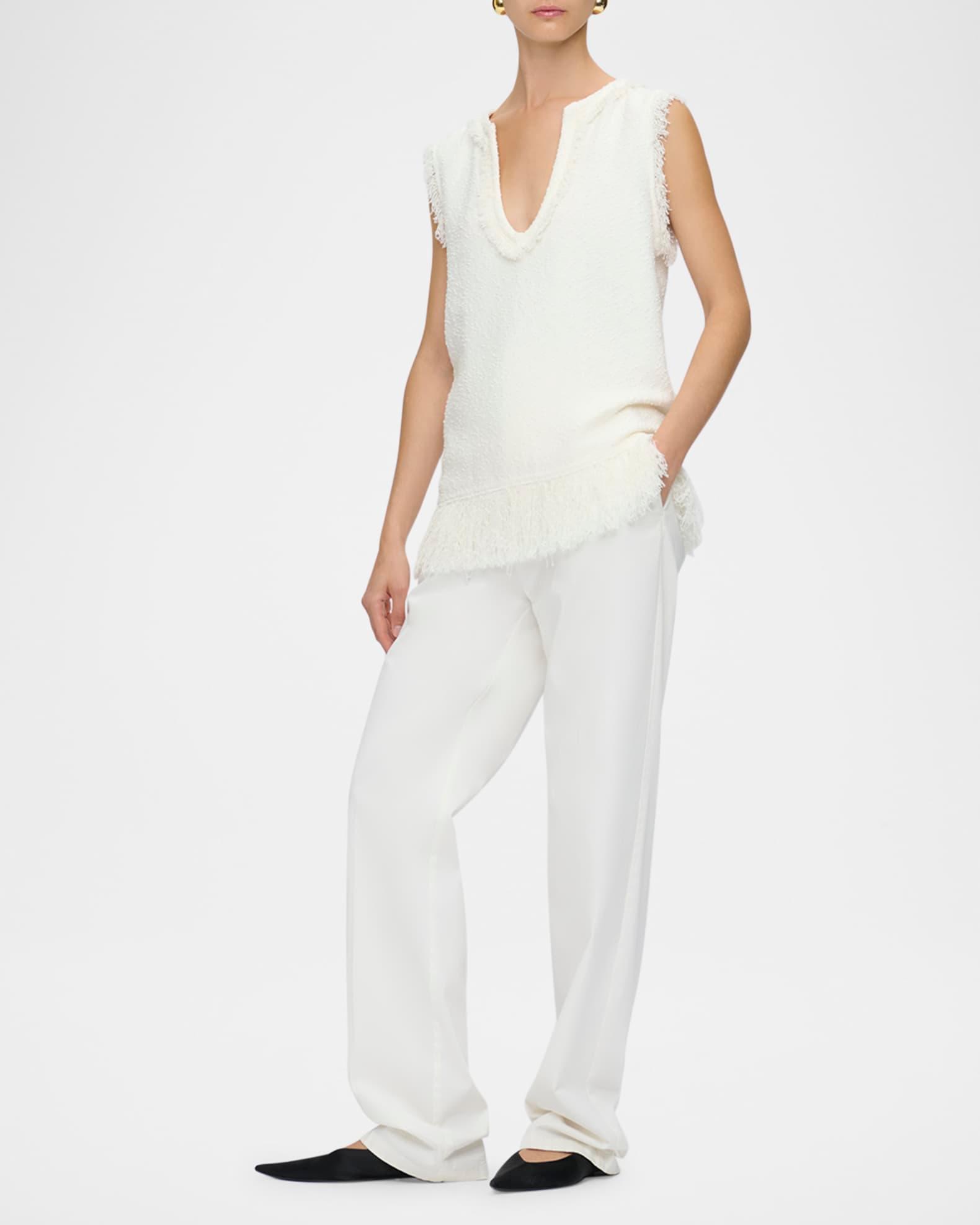 Comporta Sleeveless Fringed Boucle Top Product Image