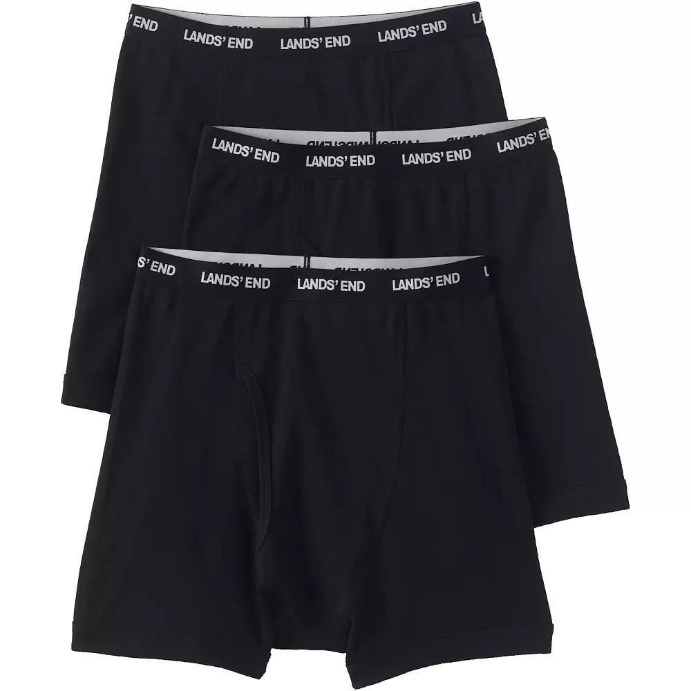 Big & Tall Lands' End Cotton 3-Pack Boxer Briefs, Men's,  Product Image