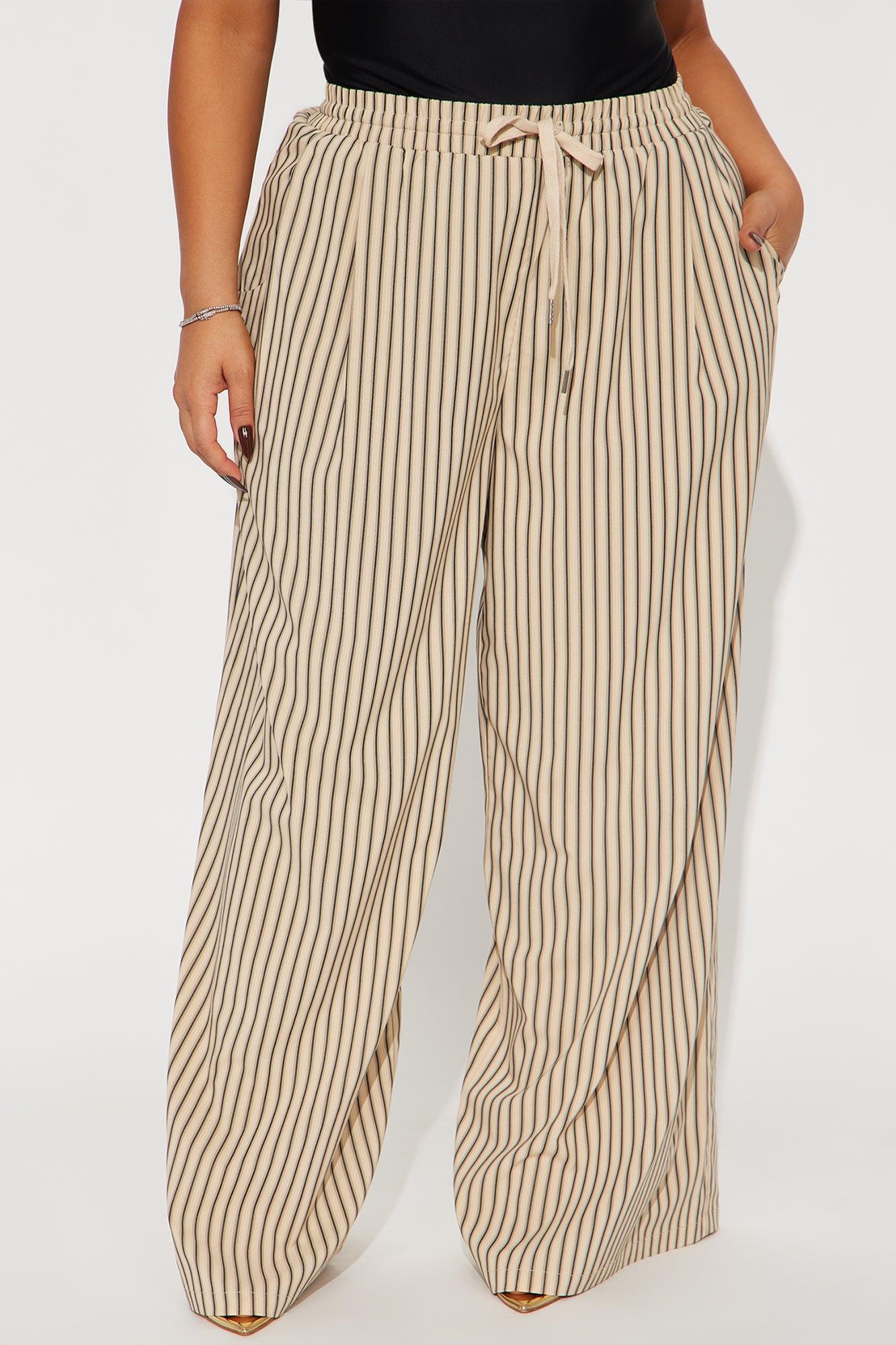 Timothy Striped Wide Leg Pant - Mocha Product Image