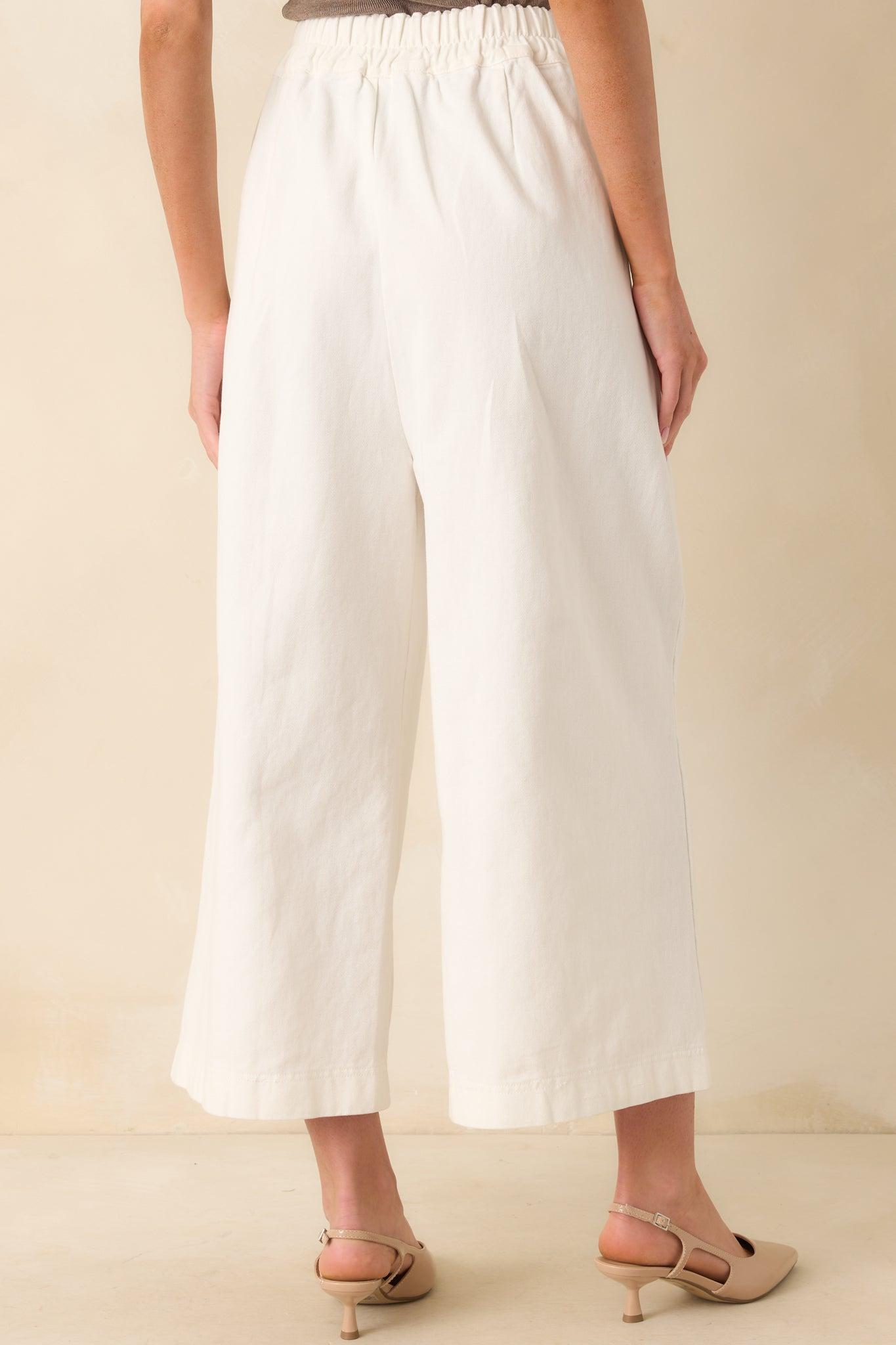 Coastal Comfort Cotton Ivory Pants Product Image