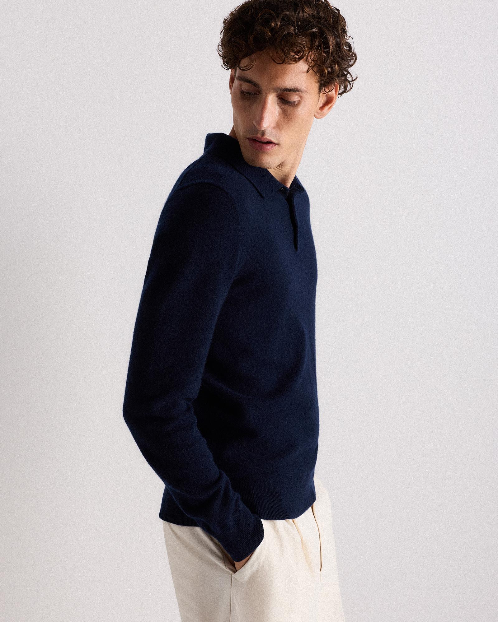 Quince | Men's Mongolian Cashmere Polo Sweater Size XL Product Image