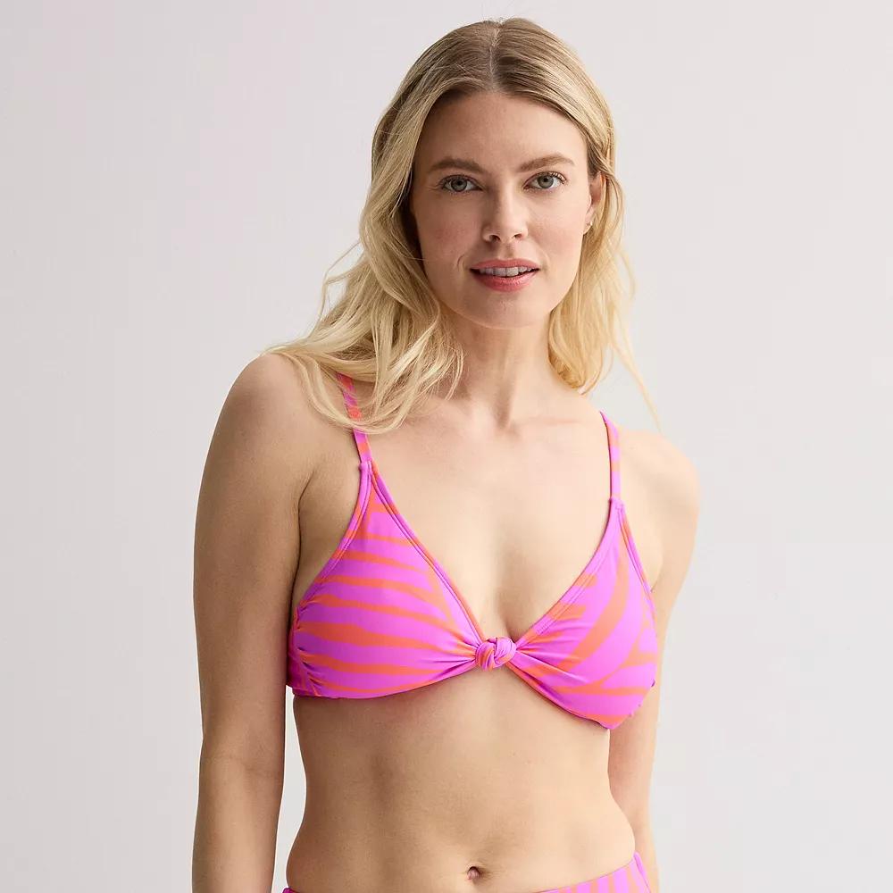 Women's Freshwater Front Knot Triangle Swim Top,  Product Image