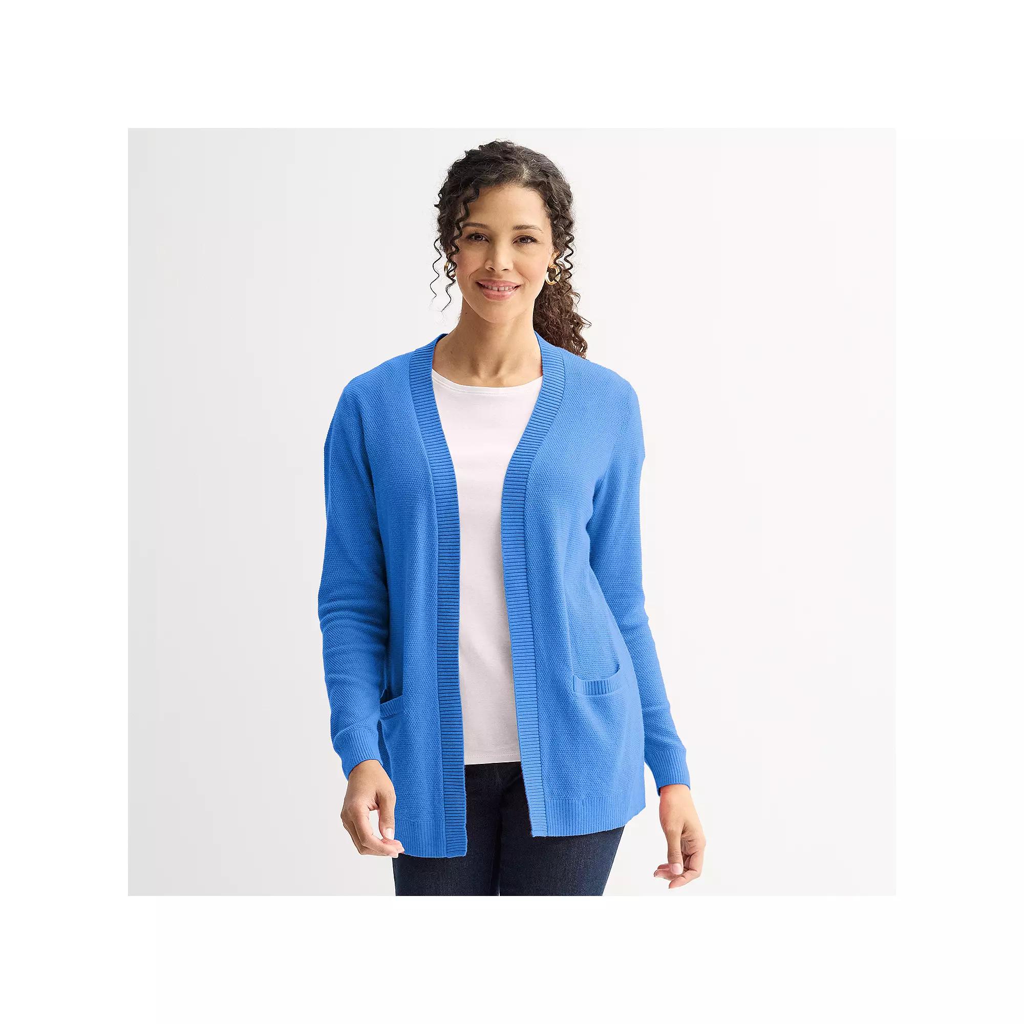 Women's Croft & Barrow® Pocket Cardigan, Size: XXL, Valen River Product Image