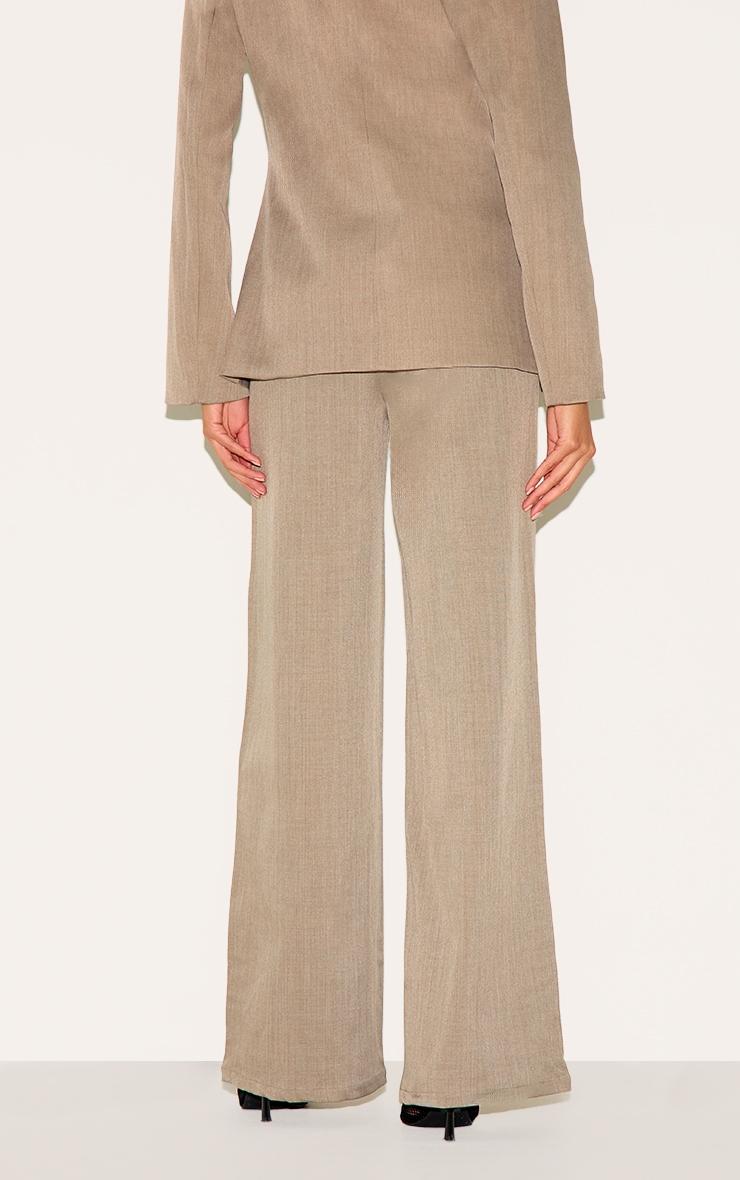  Mocha Brown Premium Tailored Woven Wide Leg Pants Product Image