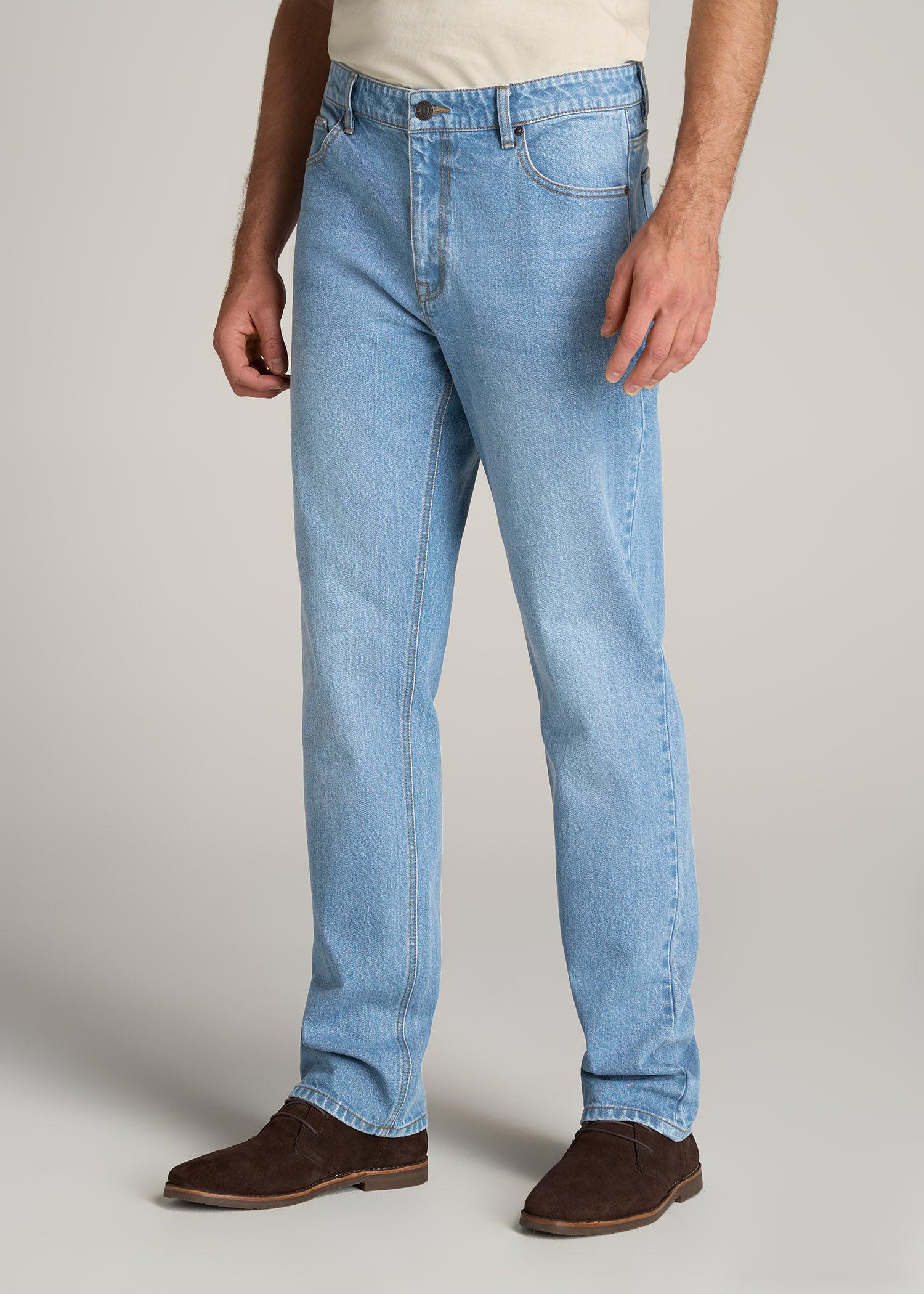 LJ&S STRAIGHT LEG Jeans for Tall Men in Stone Wash Light Blue Male Product Image