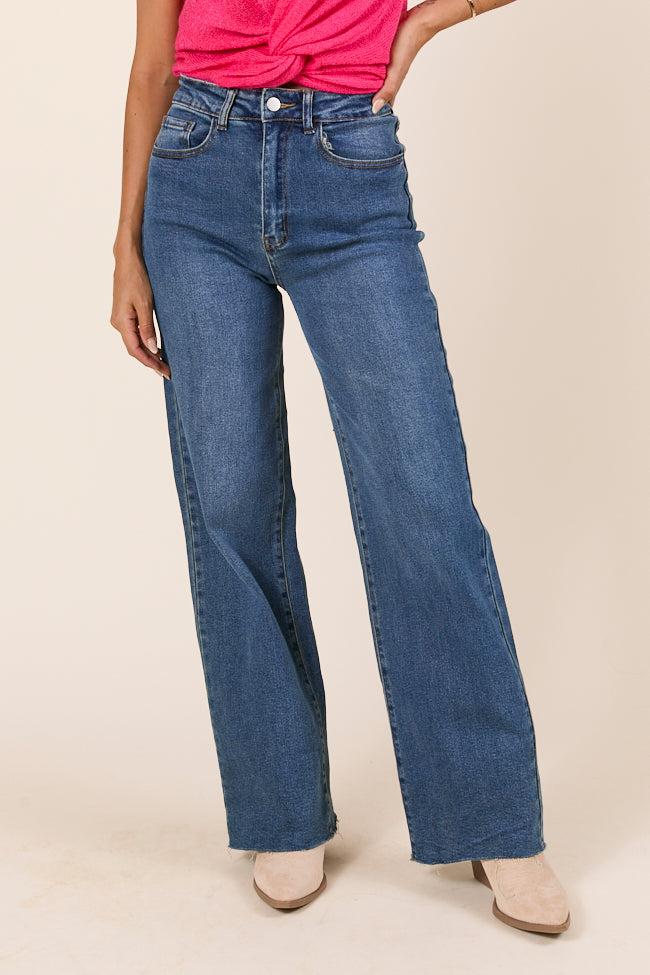 Kelsea Dark Wash Wide Leg Jeans Product Image