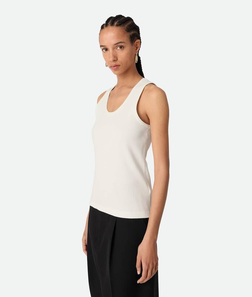 Women's Cotton Ribbed Tank Top in Chalk Product Image