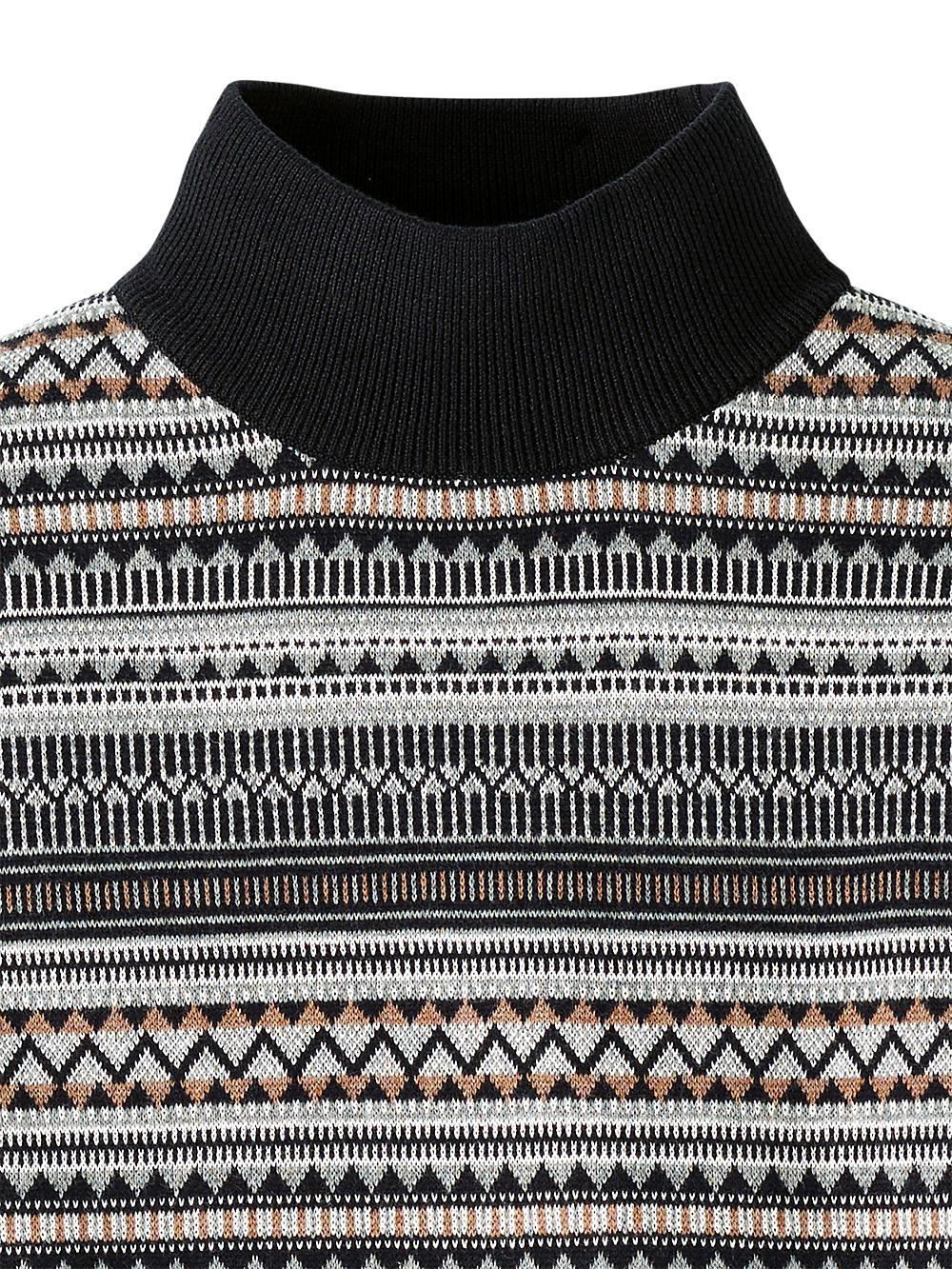 Cotton Mock Neck Sweater - Black Product Image