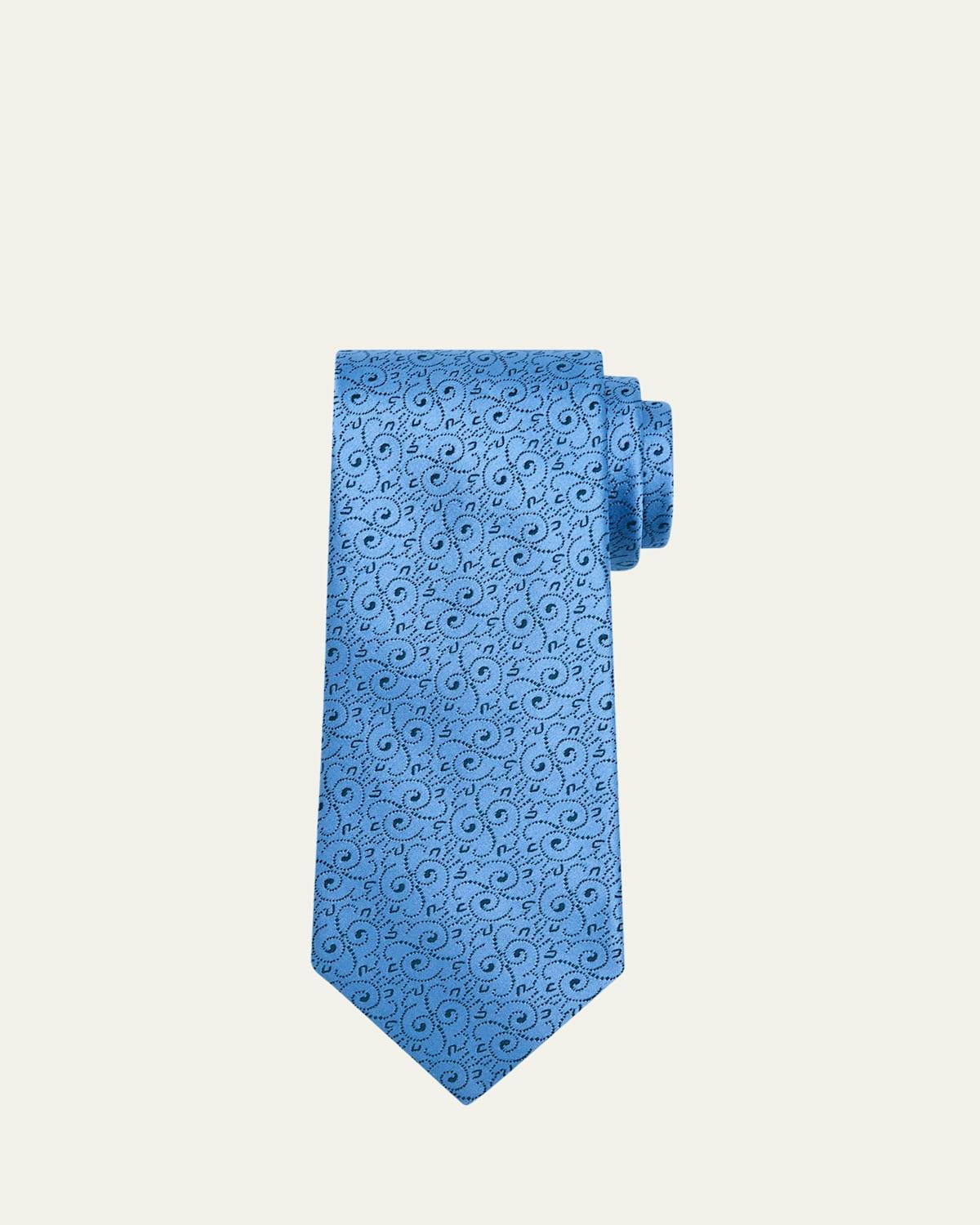 Mens Swirl Woven Silk Tie Product Image