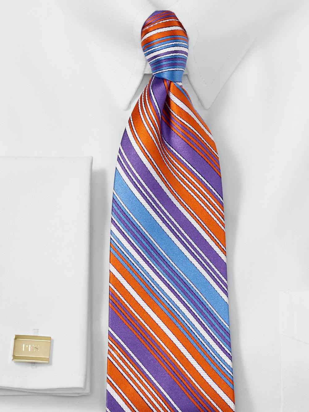 Stripe Woven Silk Tie - Multi Product Image