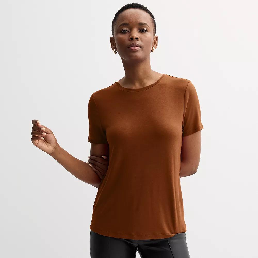 Petite Nine West Essential Crewneck Tee, Womens Product Image