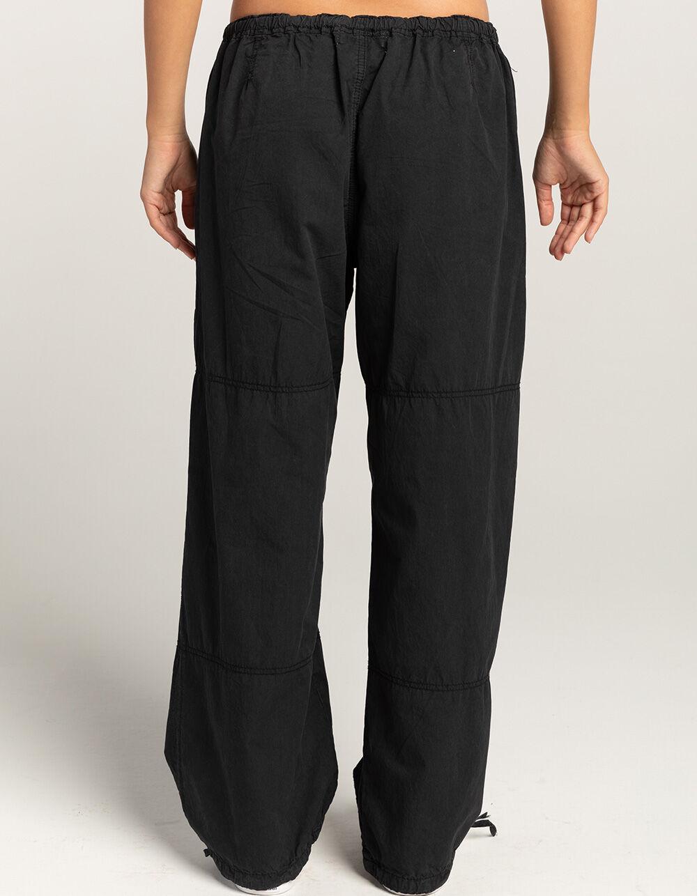 RSQ Womens Low Rise Seamed Cotton Vintage Washed Pants - BLACK Product Image