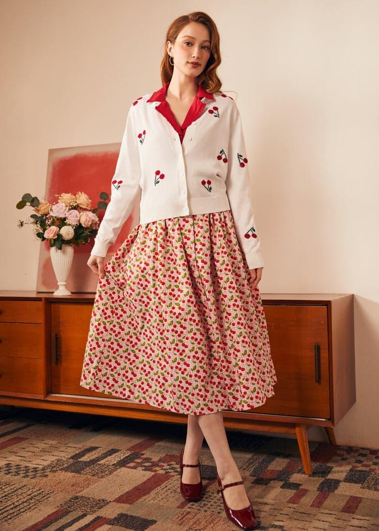 Cherry on Top Crew Neck Cardigan Product Image