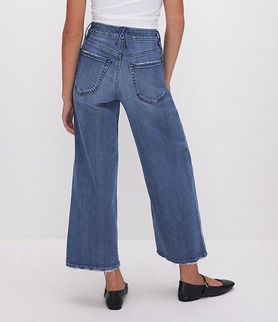 Good American Good Waist Denim High Rise Palazzo Cropped Jeans Product Image