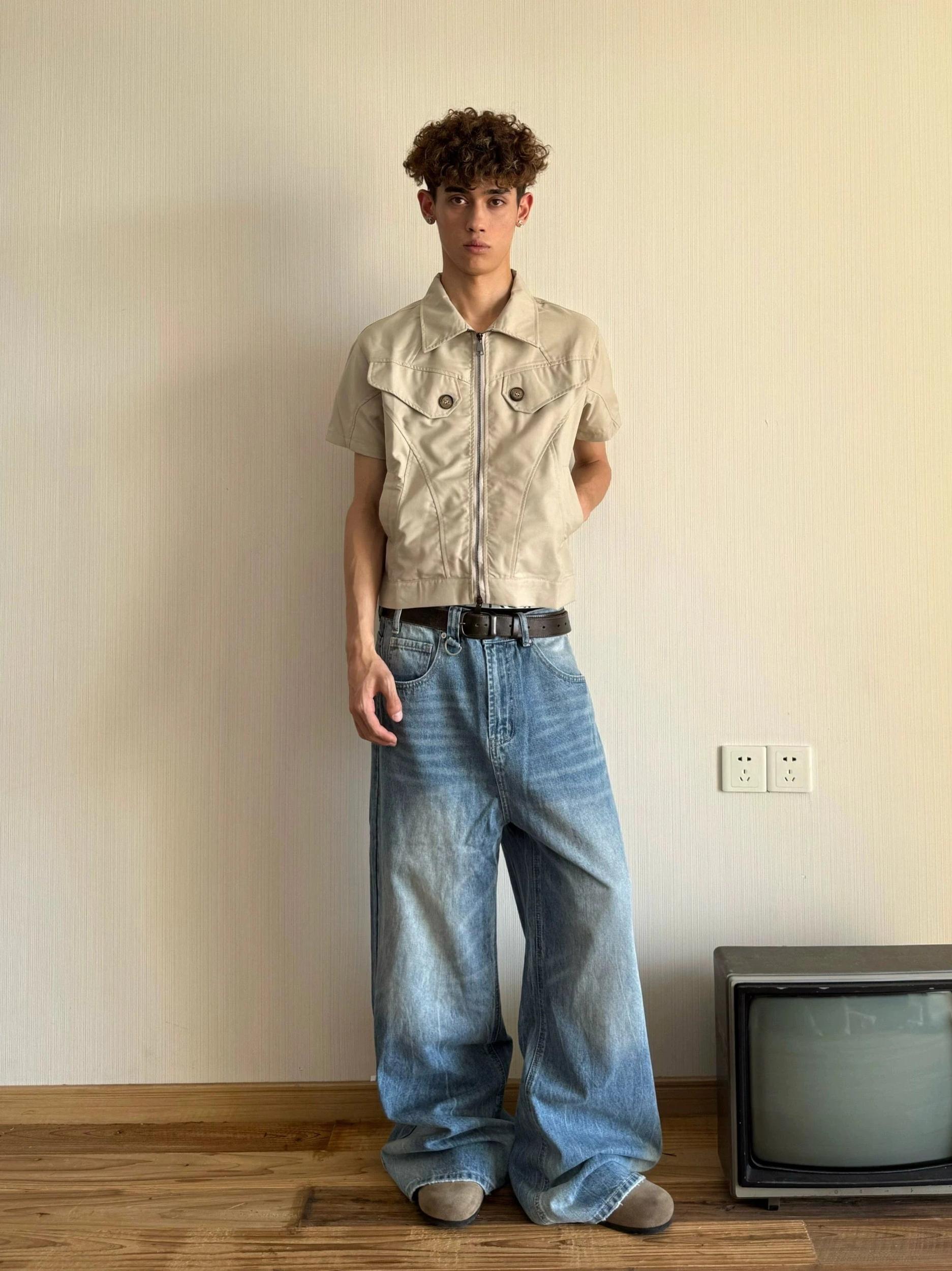 RT No. 18716 WORKWEAR ZIP COLLAR SHIRT Product Image