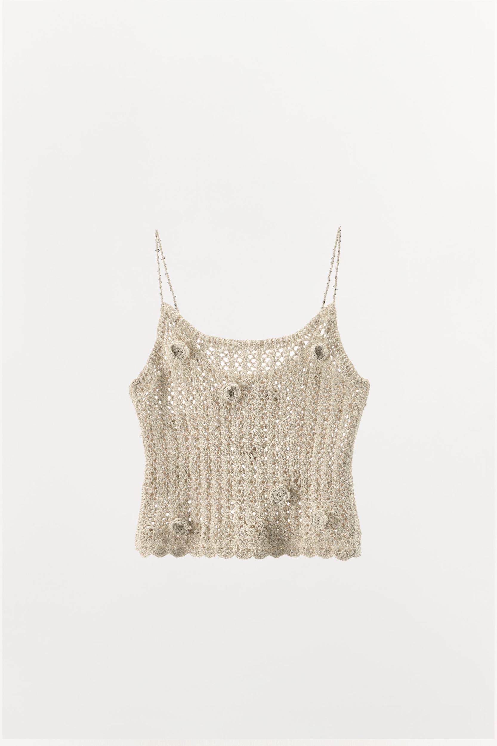LIMITED EDITION CROCHET TOP WITH RAISED FLOWERS Product Image