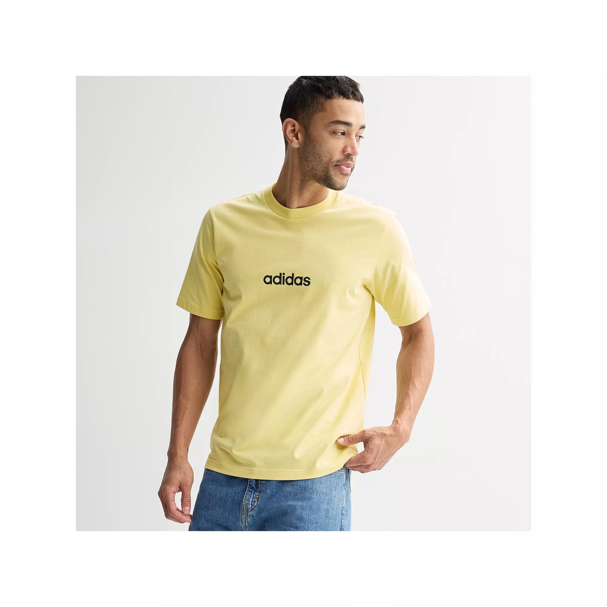 Men's adidas Essentials Single Jersey Sportswear T-Shirt, Size: XXL, Powder Yellow Product Image