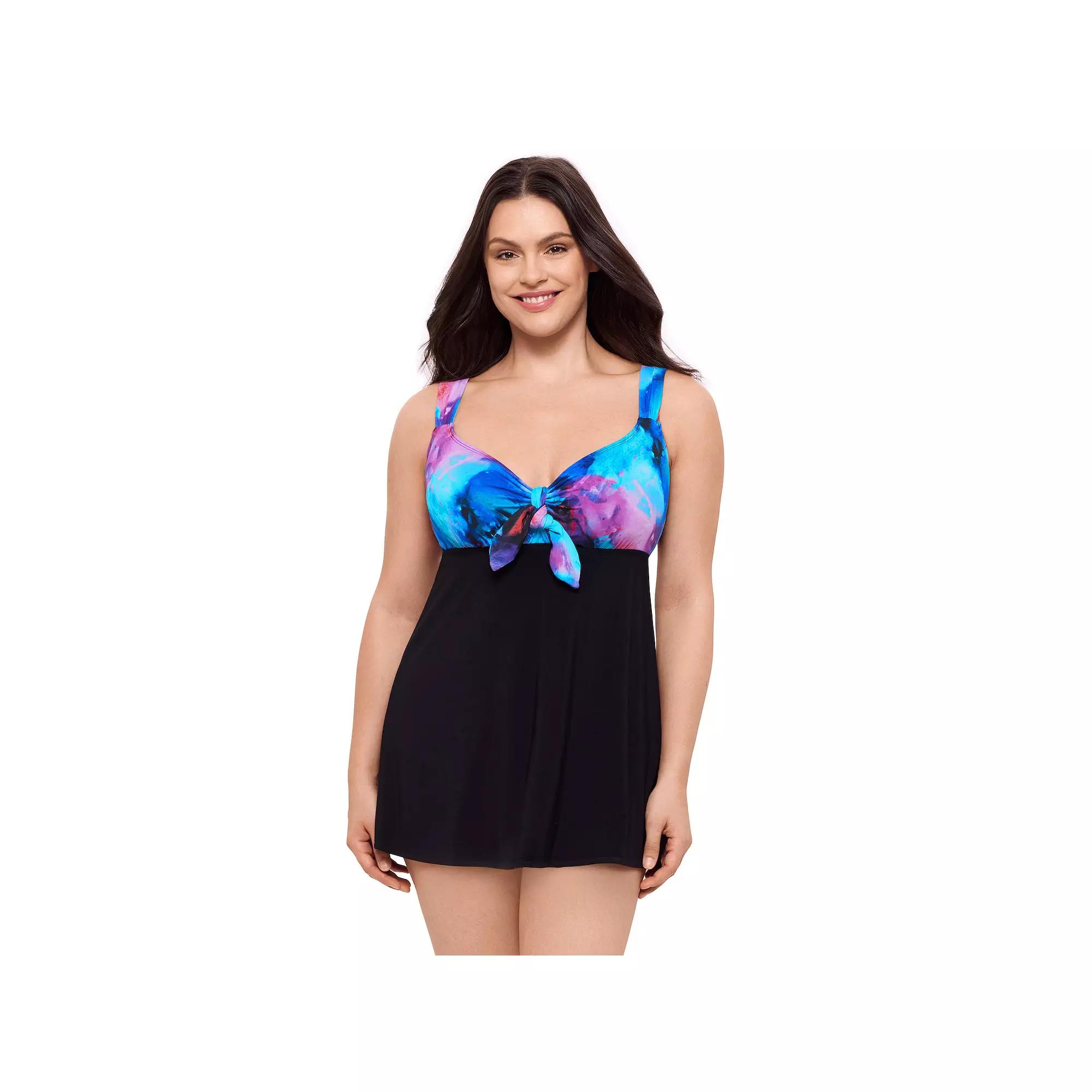 Womens Great Lengths Tie Front Swimdress One-Piece Swimsuit Product Image
