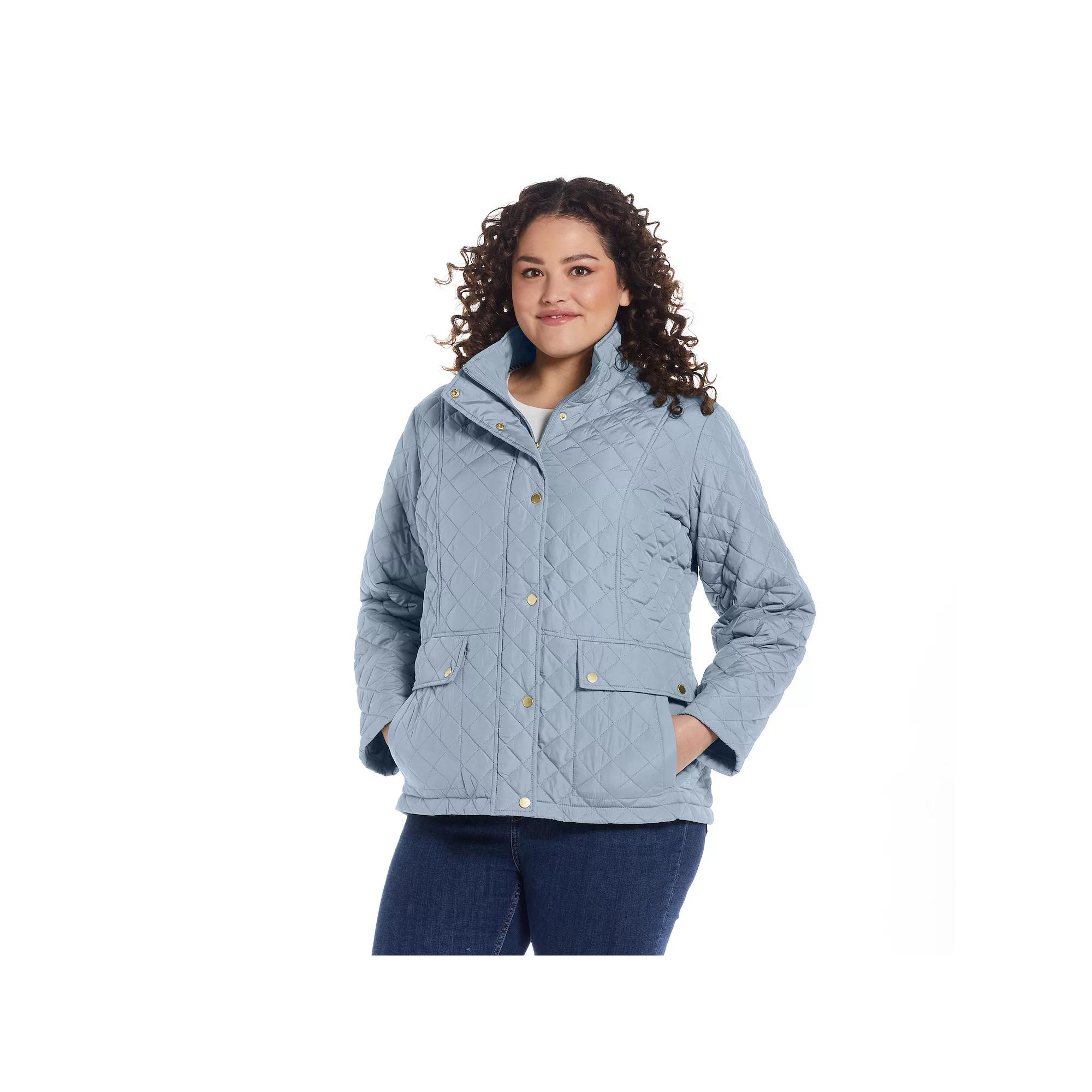 Plus Size Weathercast Modern Quilted Barn Jacket, Women's, Size: 1XL, Blue Fog Product Image