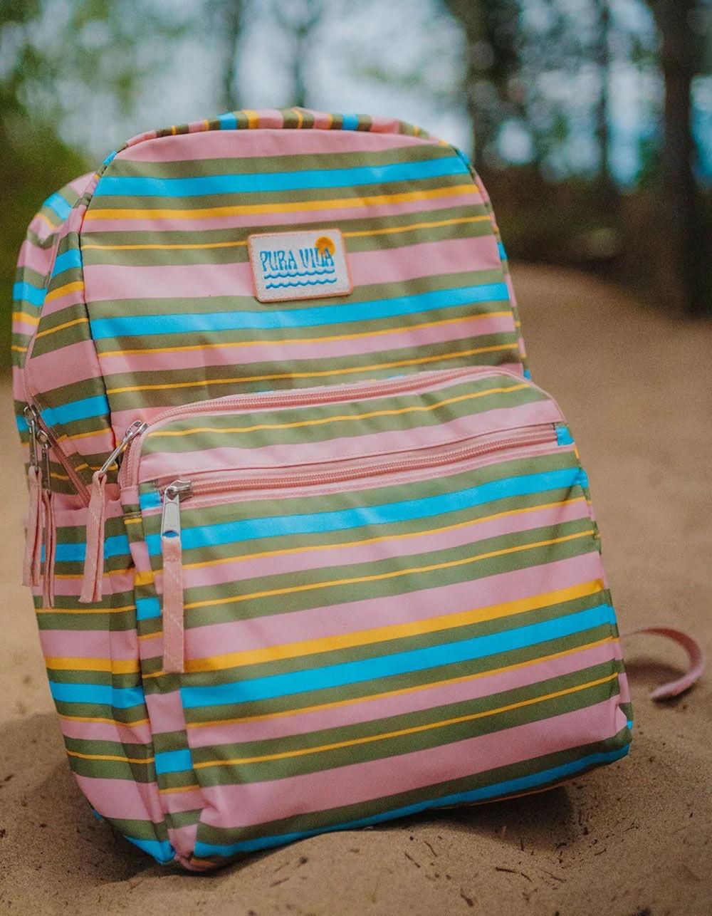 PURA VIDA Stripe Backpack - MULTI Product Image