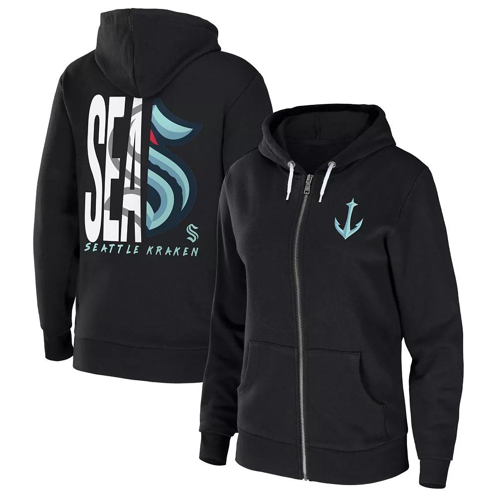 Women's WEAR by Erin Andrews Black Seattle Kraken Sponge Fleece Full-Zip Hoodie, Size: Small, Krk Black Product Image