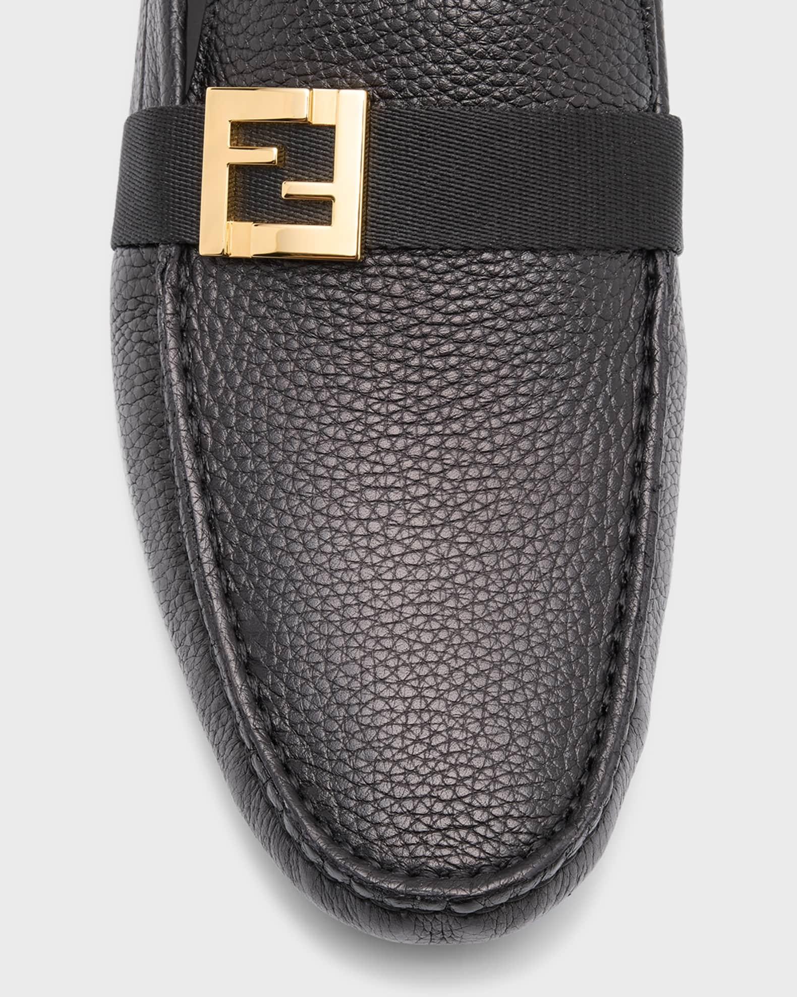 Men's FF-Buckle Leather Driving Shoes Product Image