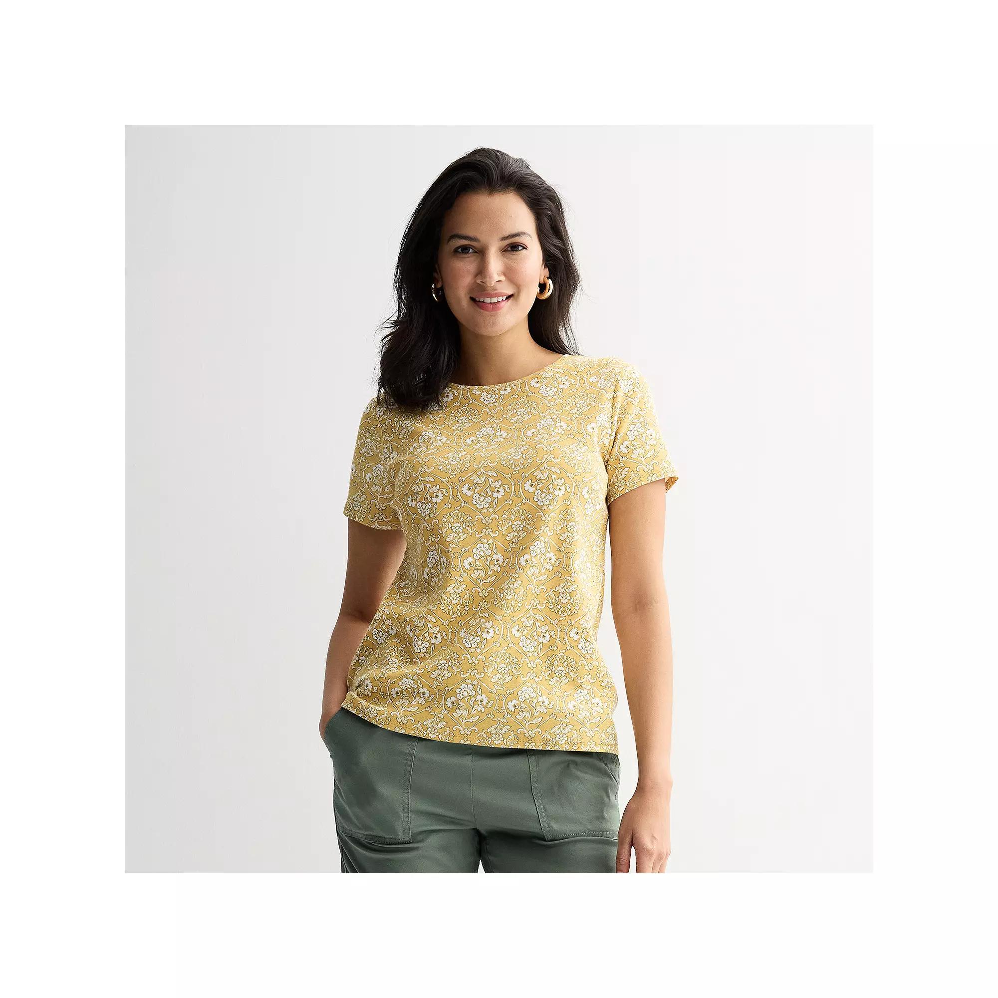 Petite Croft & Barrow® Essential Crewneck Tee, Women's,  Product Image