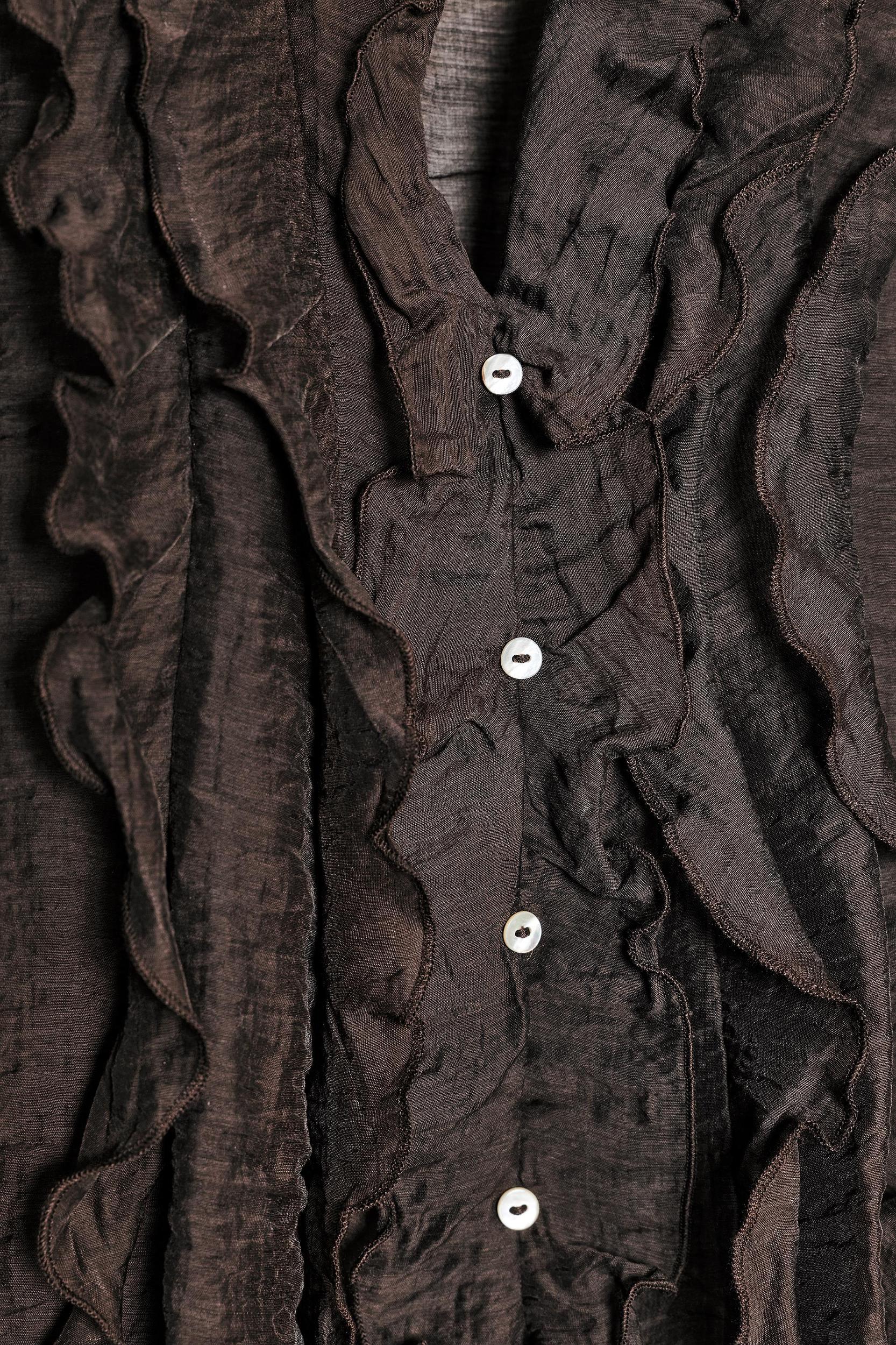 SEMI-SHEER RUFFLED TOP Product Image