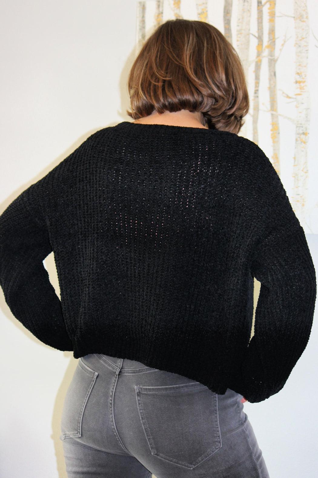 Cropped Black Sweater Product Image
