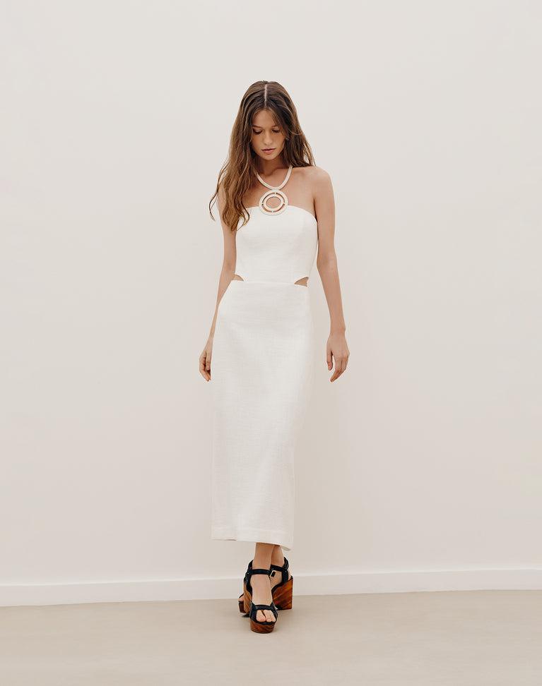 Jane Long Dress - Off White Product Image