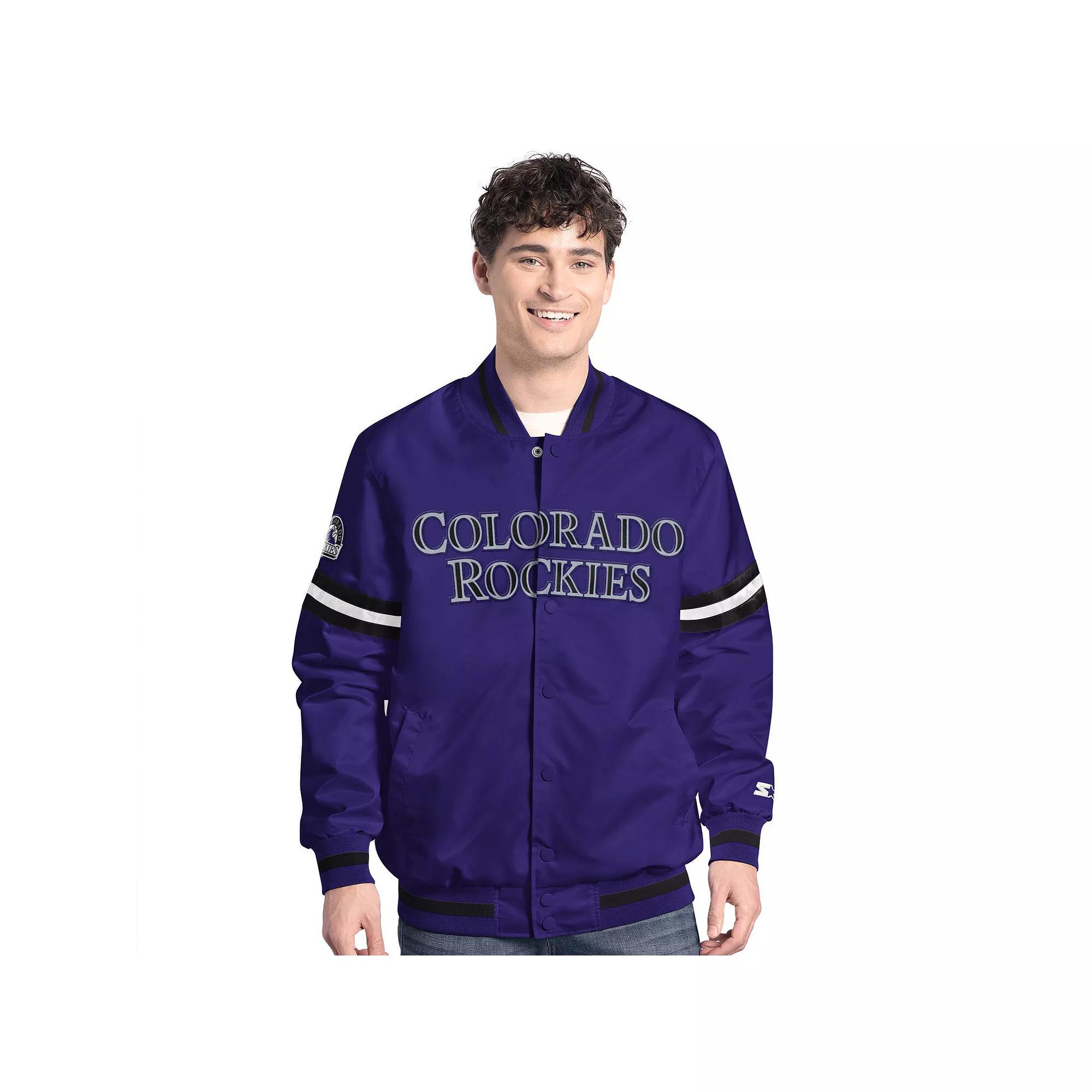 Men's Starter Purple Colorado Rockies Scout Full-Snap Varsity Jacket,  Product Image