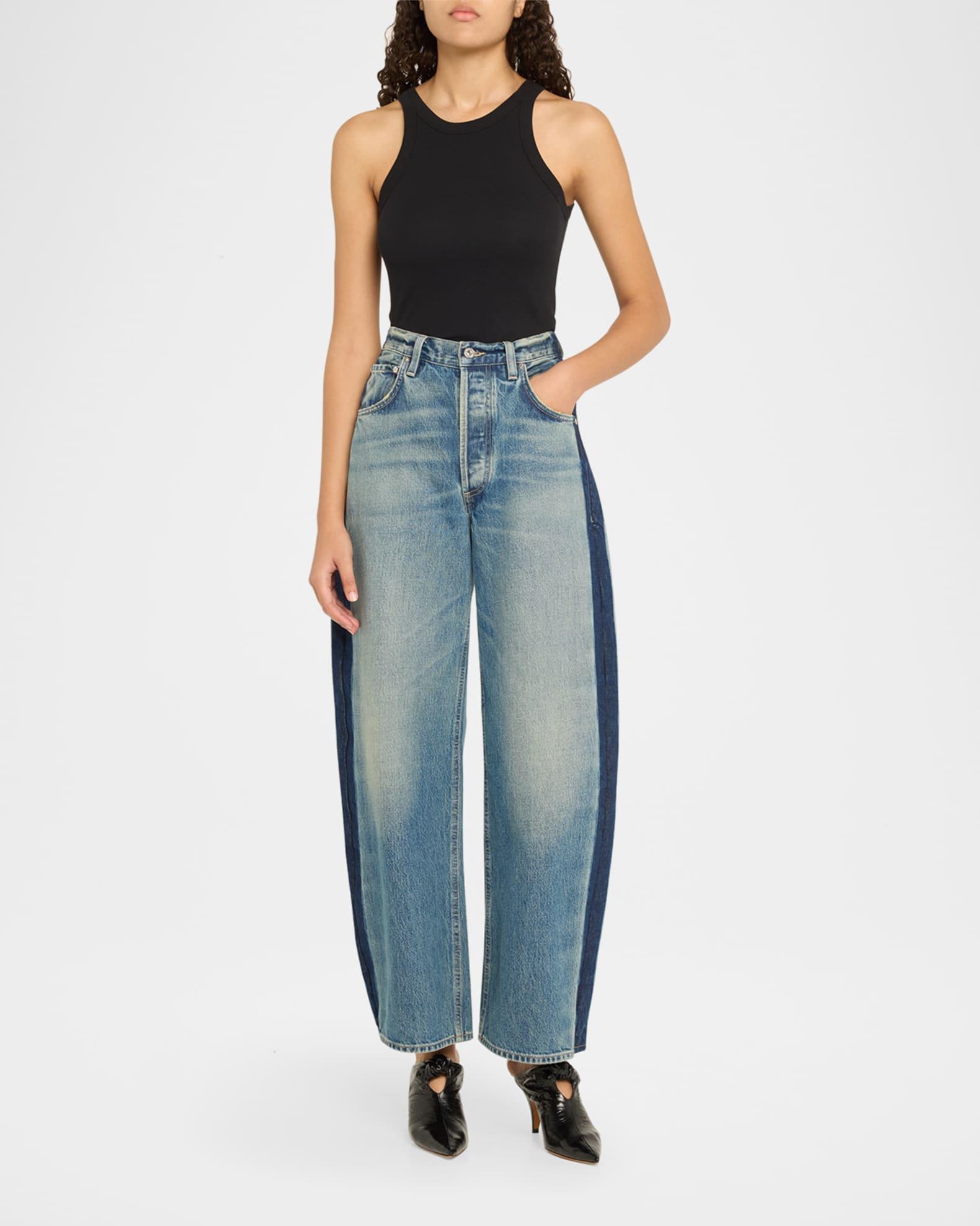 Ayla Baggy Jeans with Tuxedo Stripe  Product Image