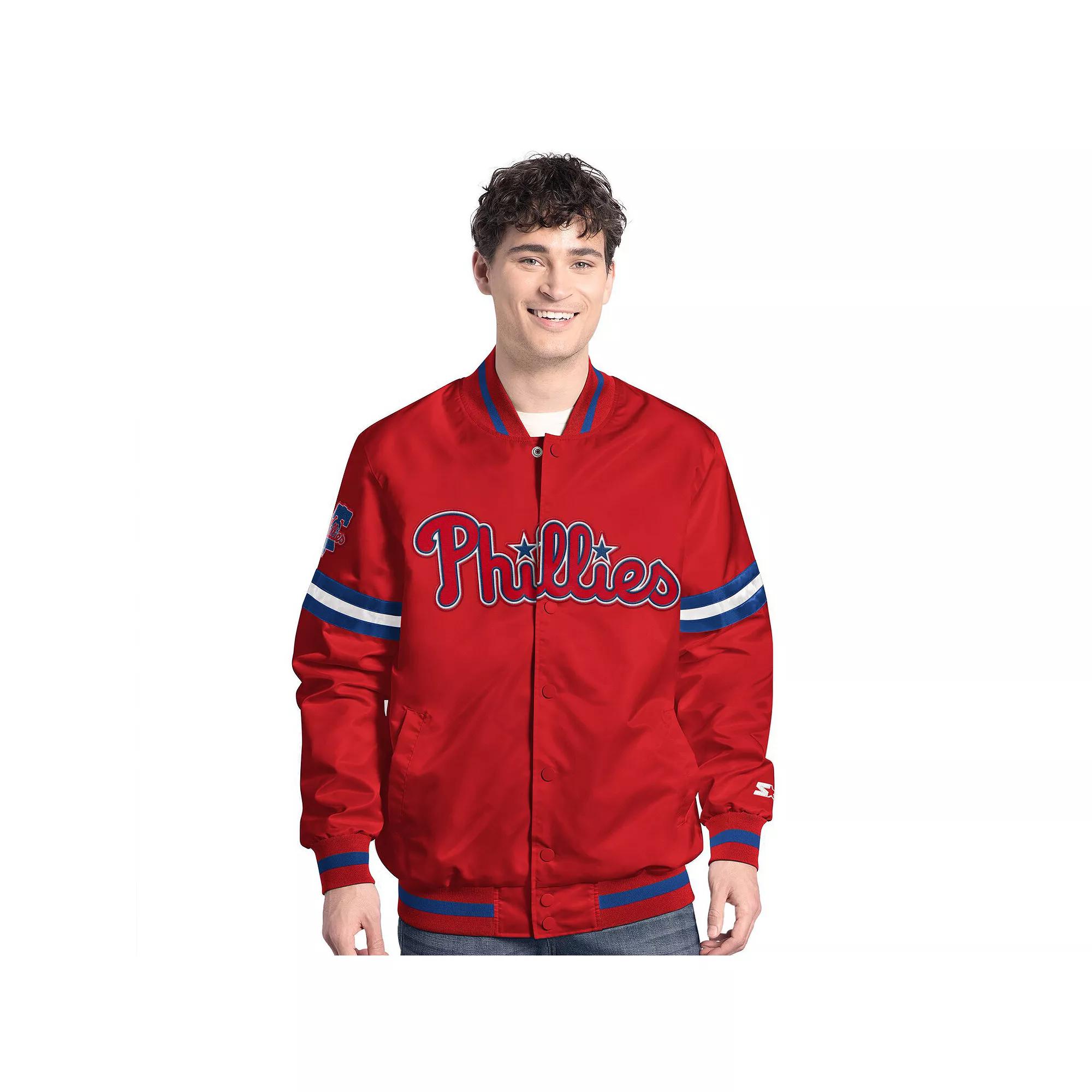 Men's Starter  Royal Toronto Blue Jays Scout Full-Snap Varsity Jacket, Size: Medium, Jay Blue Product Image