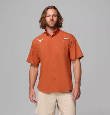 Columbia Men's Collegiate PFG Tamiami Short Sleeve Shirt - Tall - Texas- Product Image