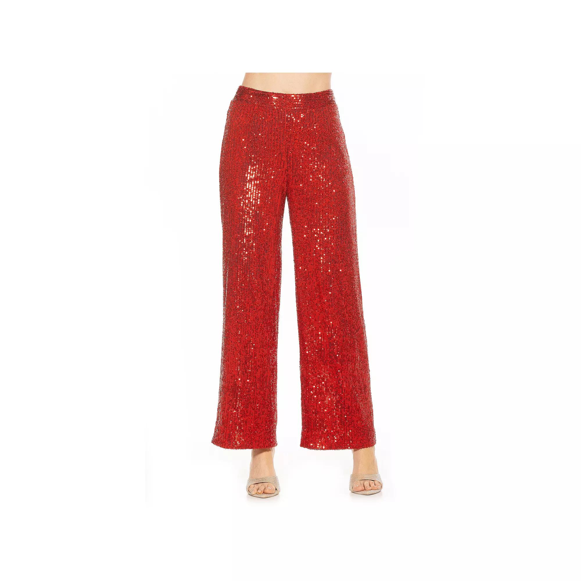 Women's ALEXIA ADMOR Wide-Leg Sequin Pants,  Product Image
