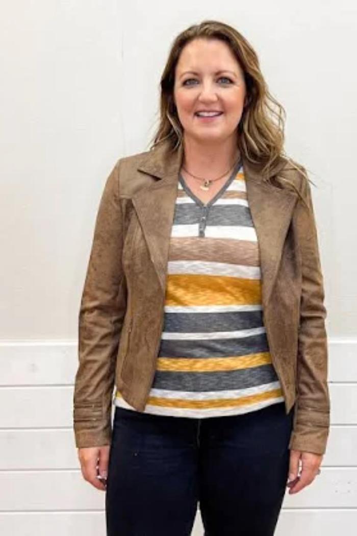 Stripe Henley Top Product Image