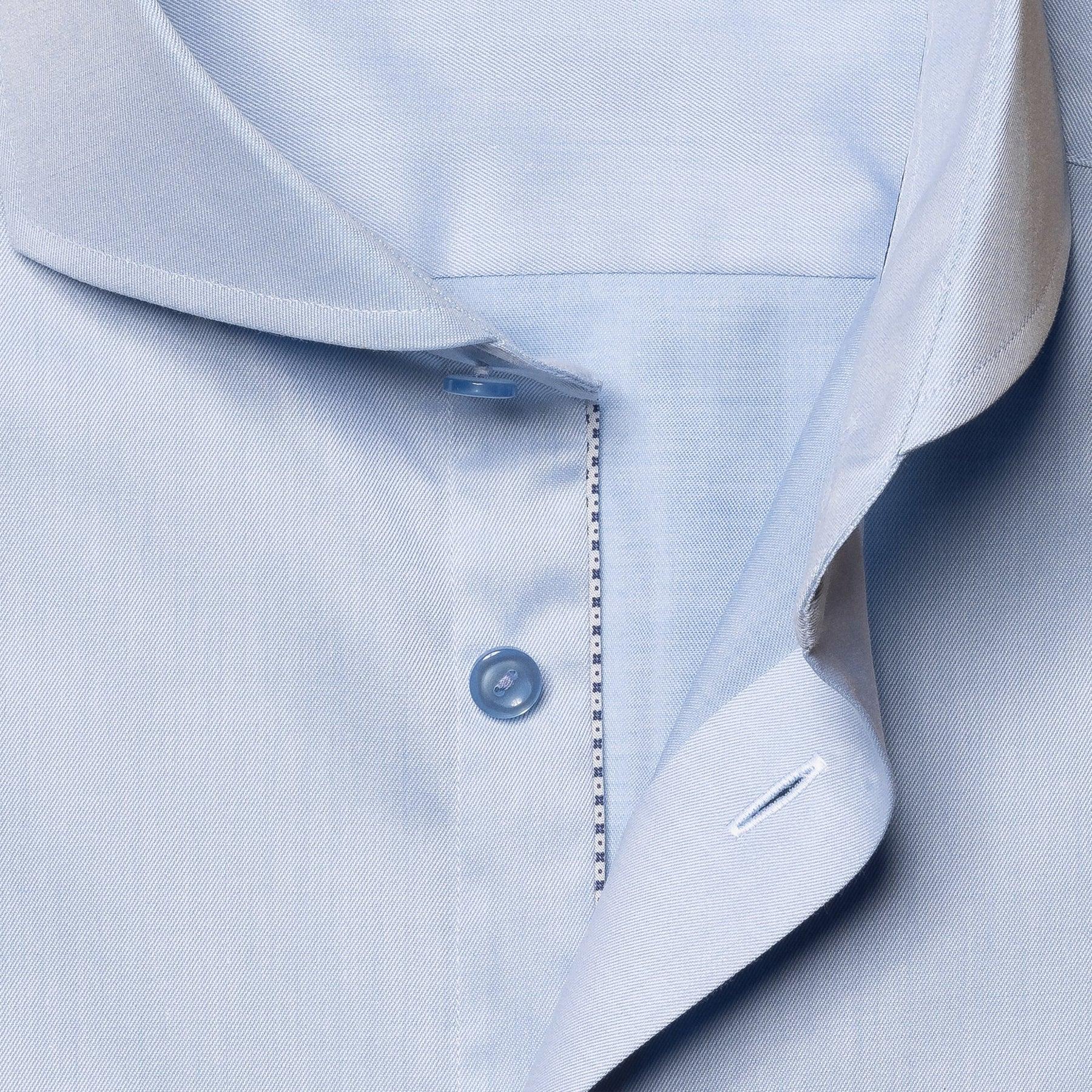 Eton Light Blue Micro Print Effect Signature Twill Slim-fit Shirt Product Image